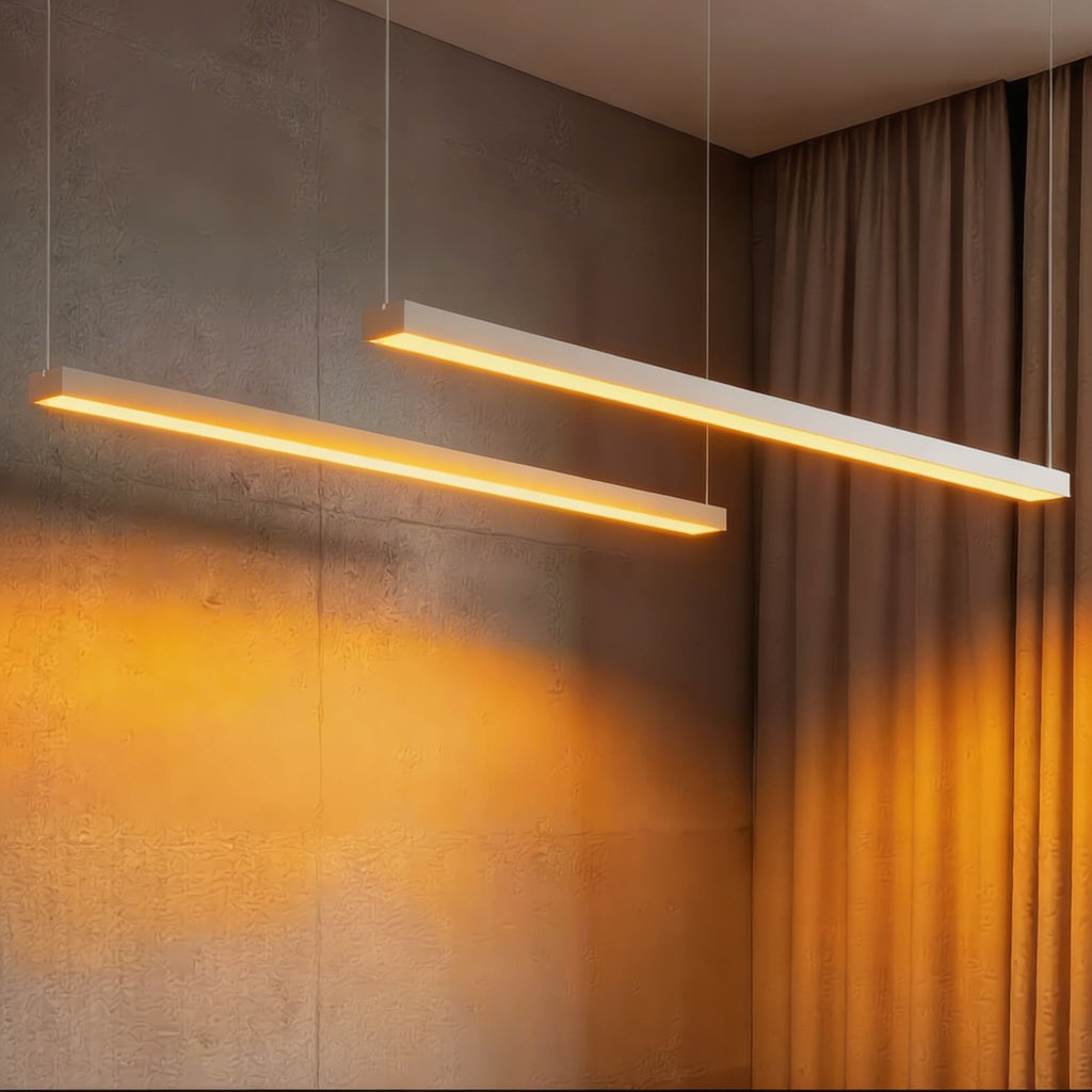 Modern Aluminum Linear LED Hanging Pendant Light | ribuella