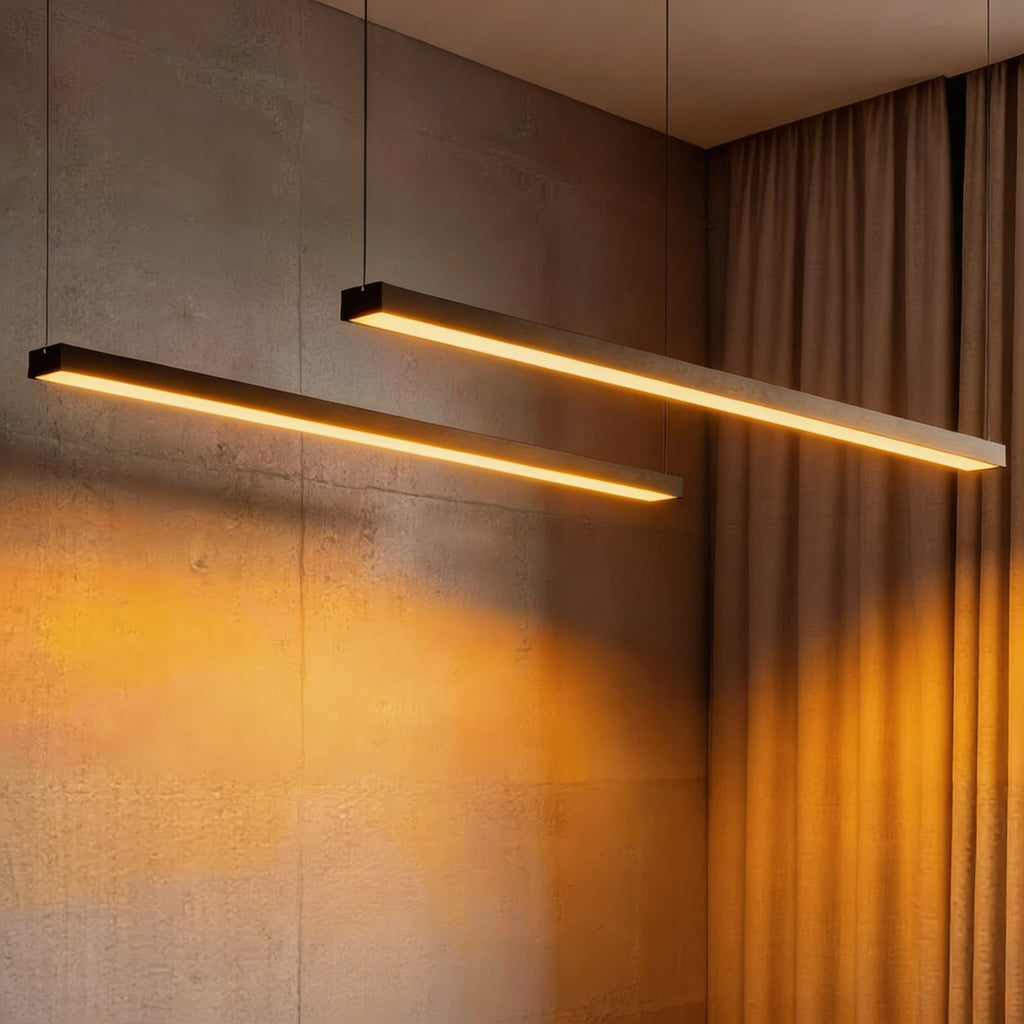 Modern Aluminum Linear LED Hanging Pendant Light | ribuella
