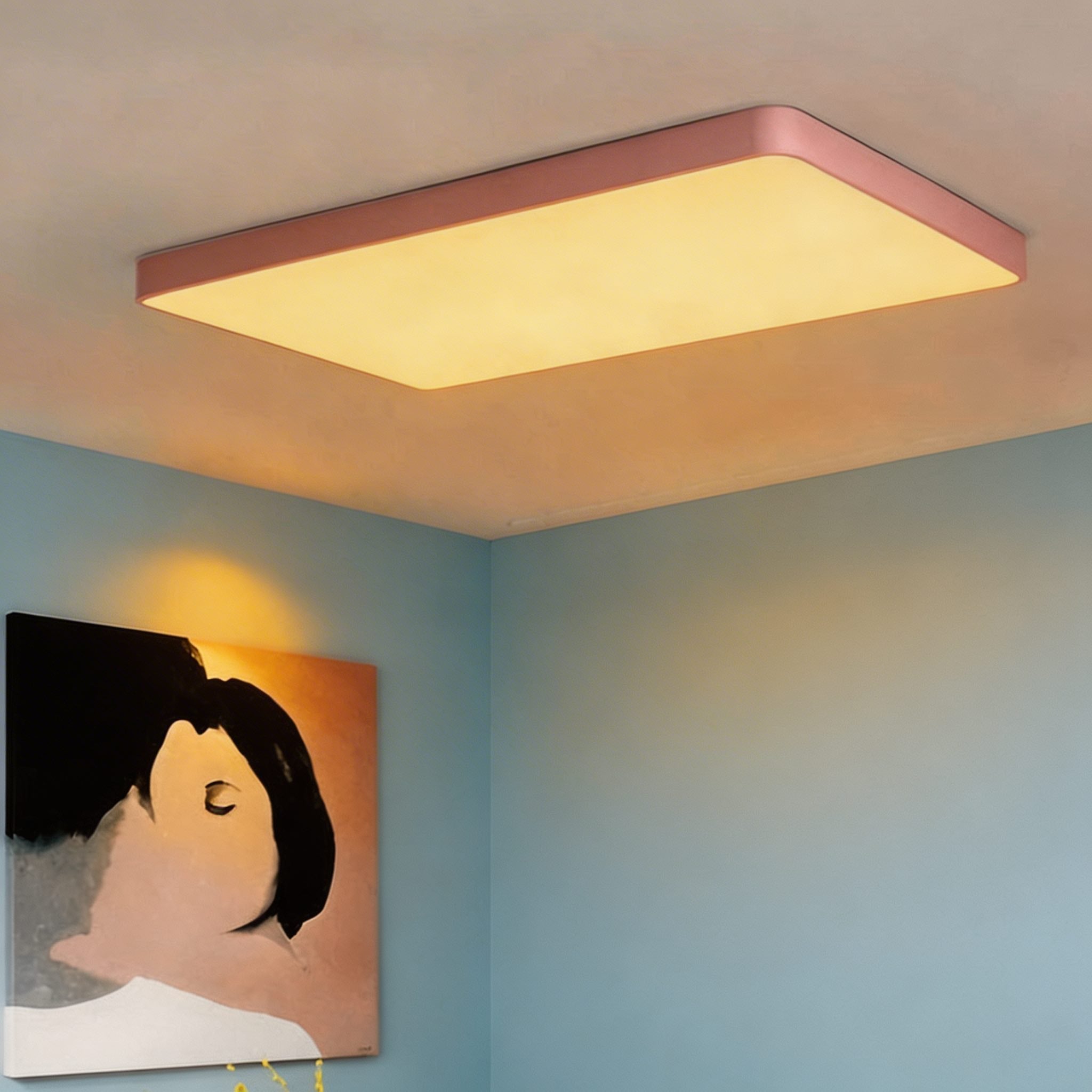 Moderne firkantet loftslampe i metal med LED og justerbare farvetemperaturer, ribuella