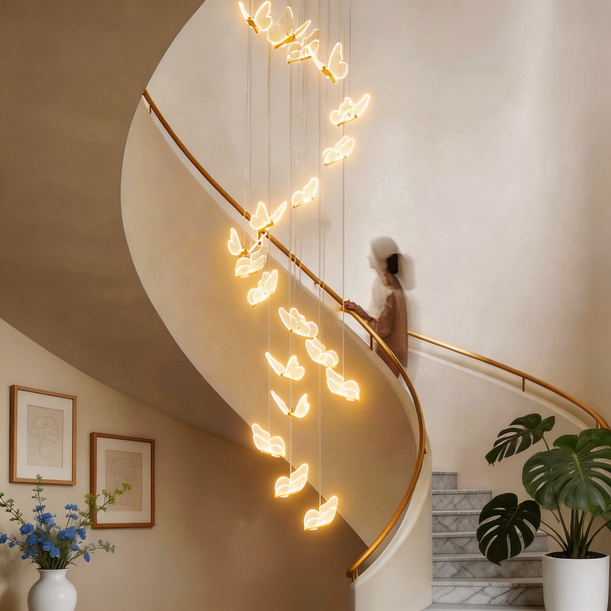 Moderne flächenbündige Deckenleuchte aus Metall und Acryl mit verstellbarer LED-Beleuchtung für Treppenhaus und Eingangsbereich | ribuella