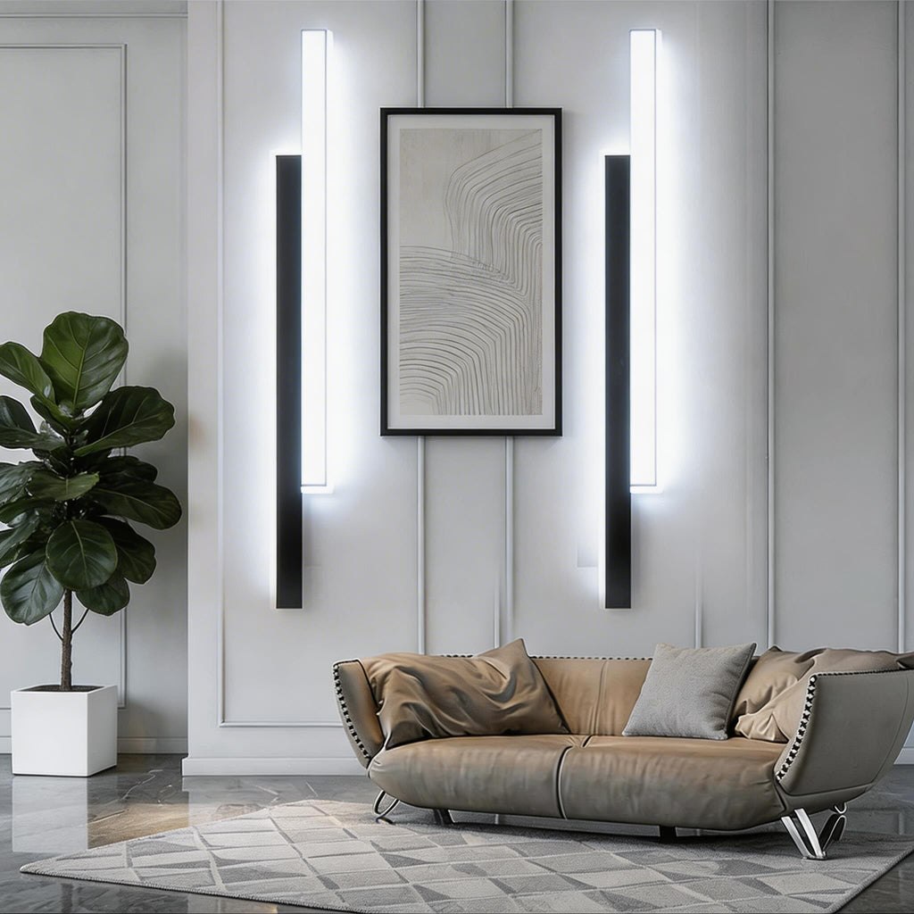 Moderne LED-væglampe med vægmonteret jernstel, akrylskærm, dæmpbar og justerbar længde, badeværelsesbelysning | ribuella