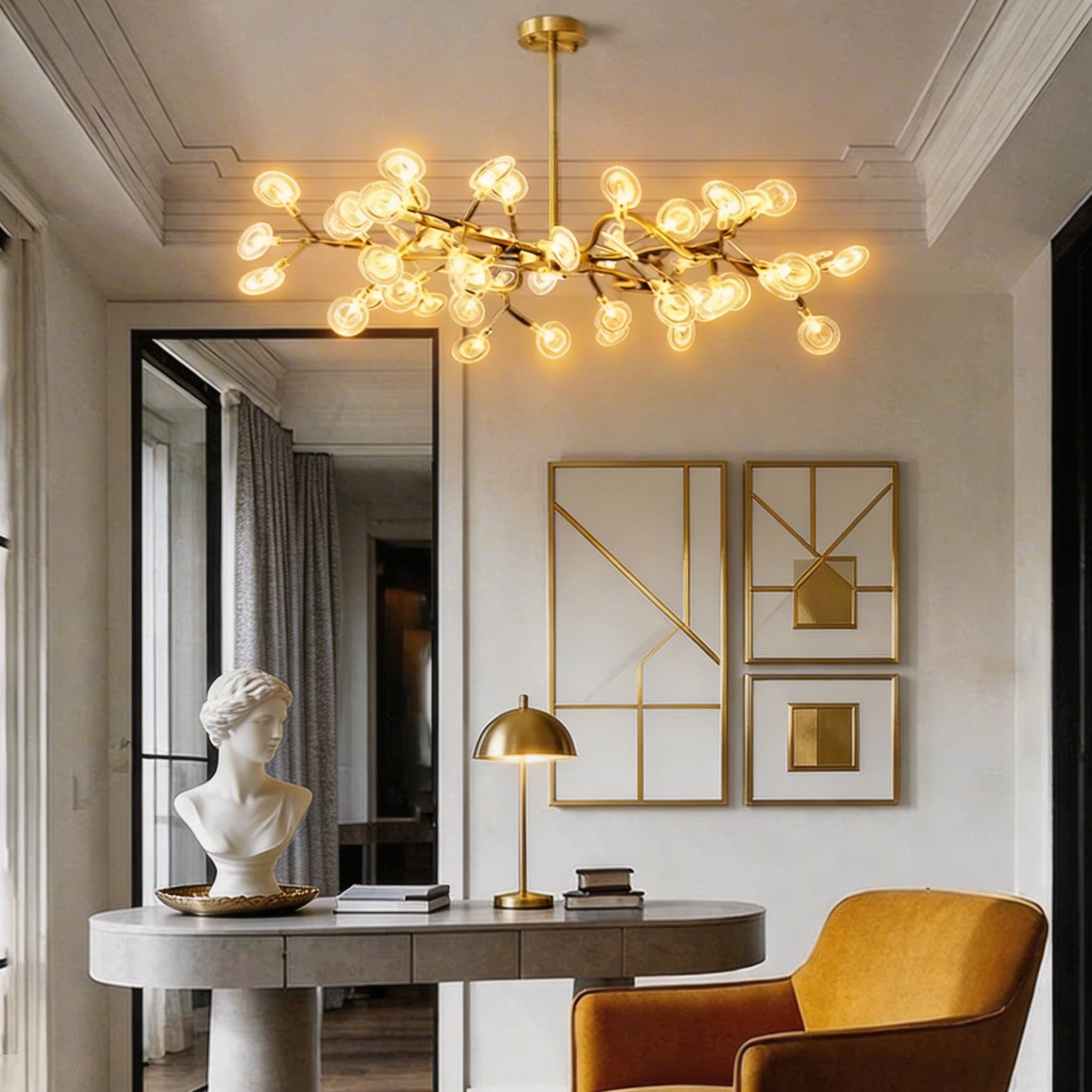 Modern Pendant Light Hanging Design Metal LED Adjustable 27-Light Fixture | ribuella