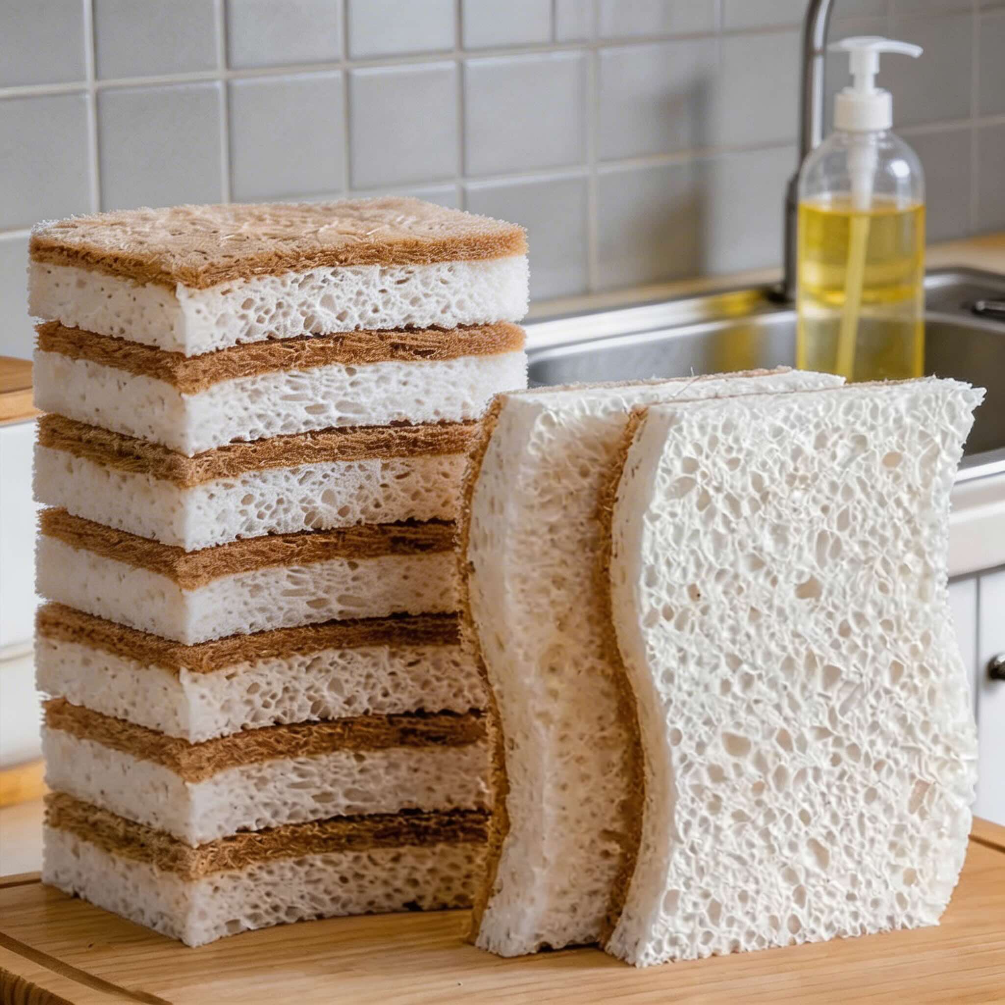 Eco-Friendly Kitchen Sponges for Dishes Highly Absorbent Non-Scratch Coconut Fiber Durable Cleaning Tool | ribuella