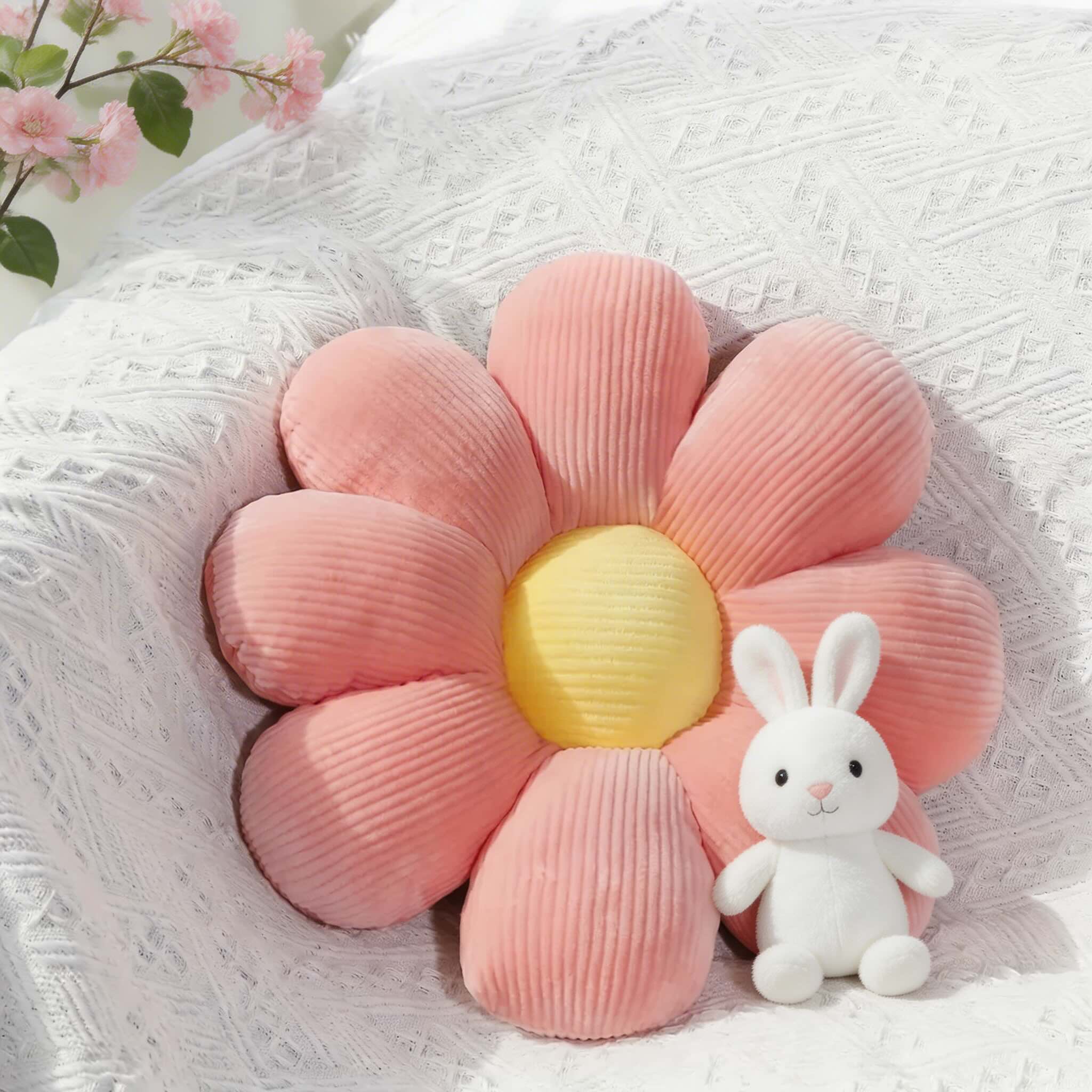 Modernes Blumen-Kissen, weiches Plüschmaterial, bequem, dekorative Matte | ribuella