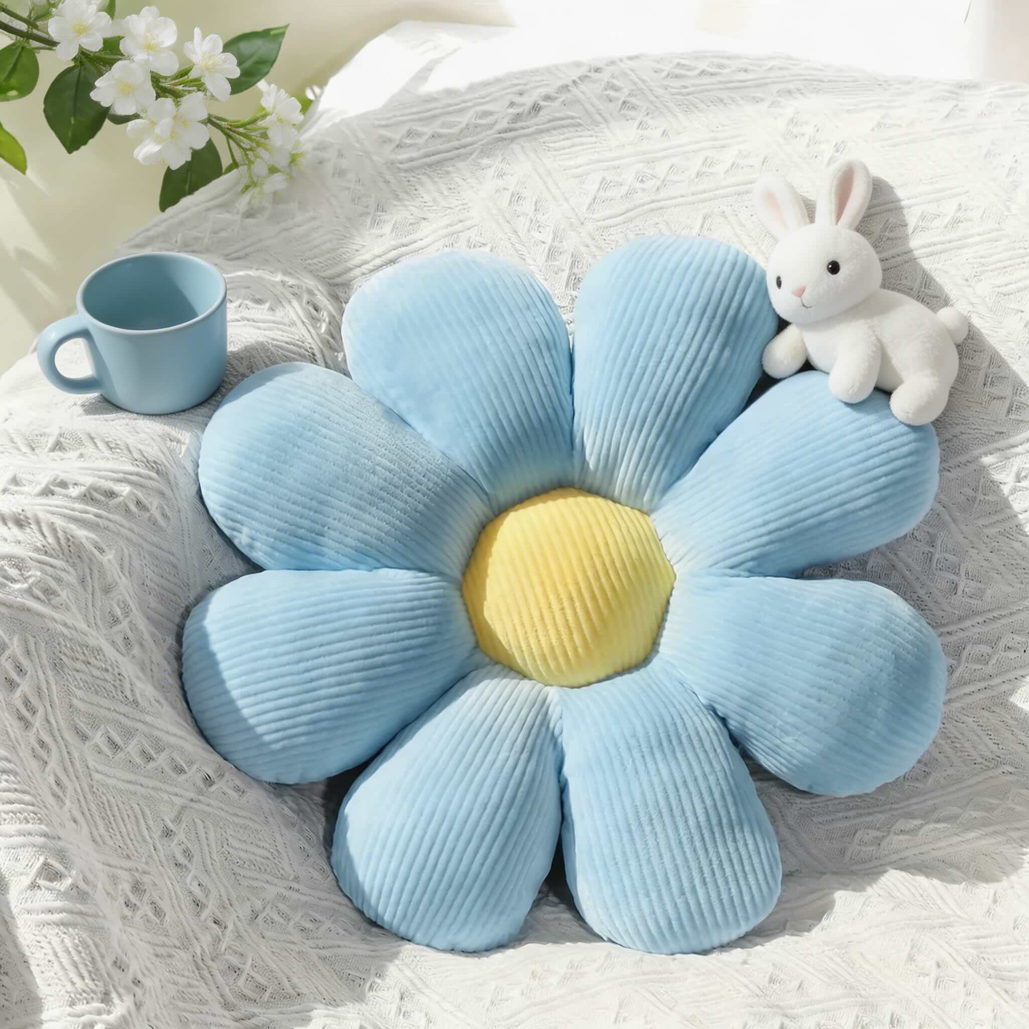 Modernes Blumen-Kissen, weiches Plüschmaterial, bequem, dekorative Matte | ribuella
