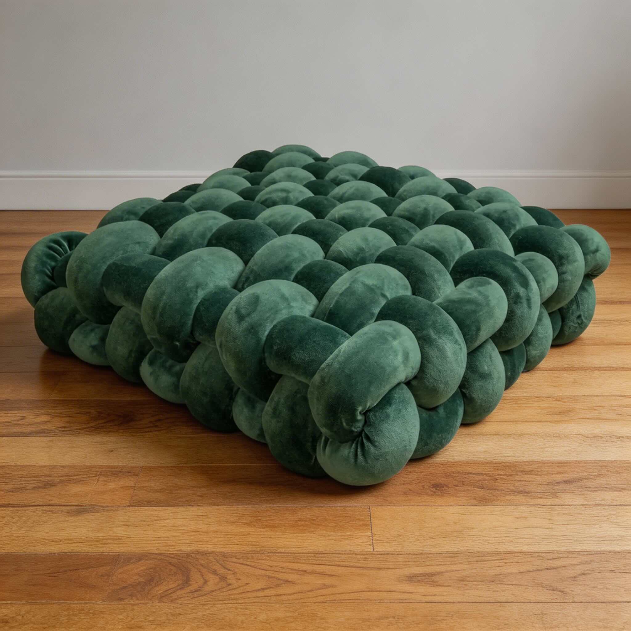Modern Square Throw Pillow Hand-Woven Plush Fabric Decorative Couch Cushion for Living Room | ribuella