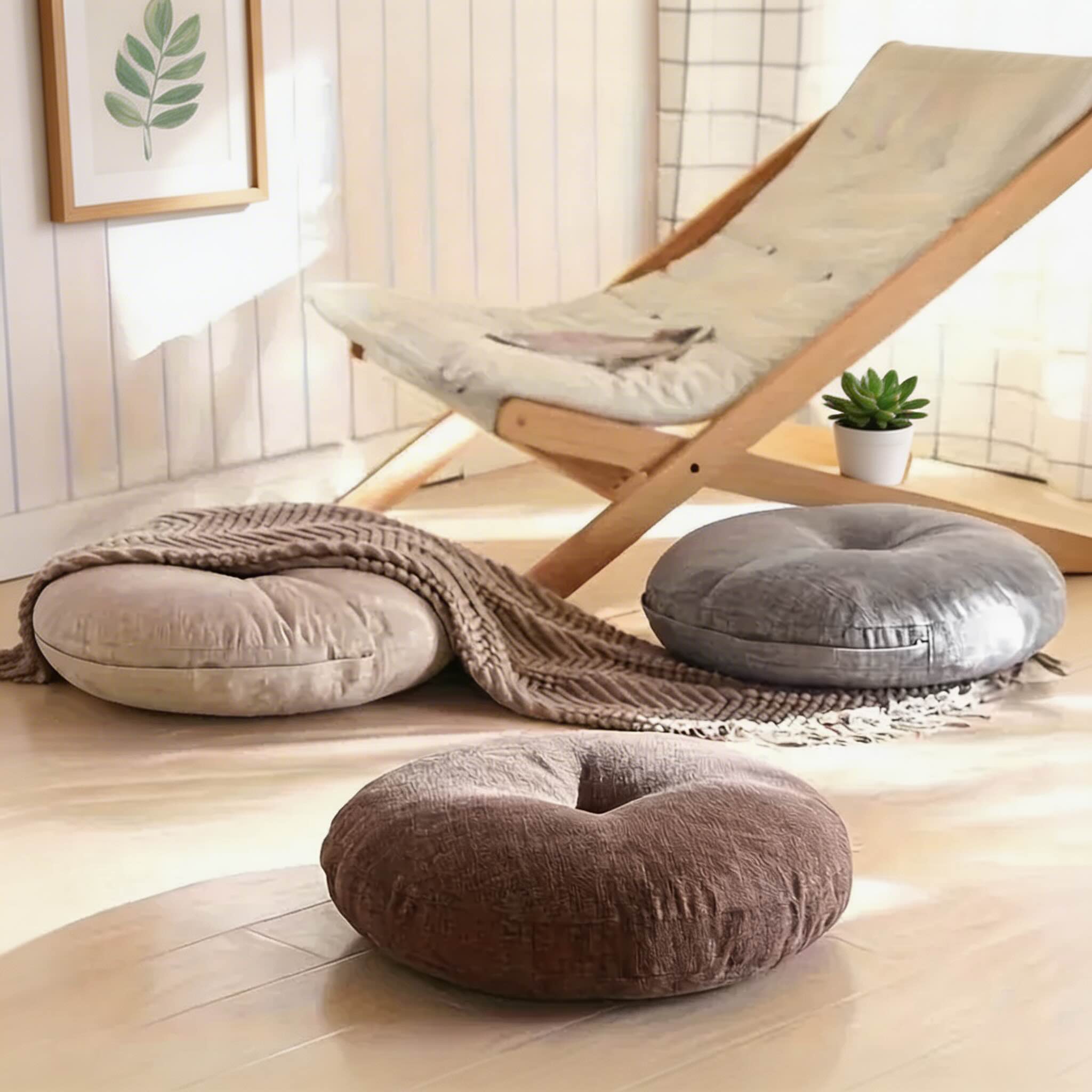 Coussin rond de méditation orange vif, rembourrage moelleux, design confortable, léger et portable pour le yoga et la relaxation | ribuella