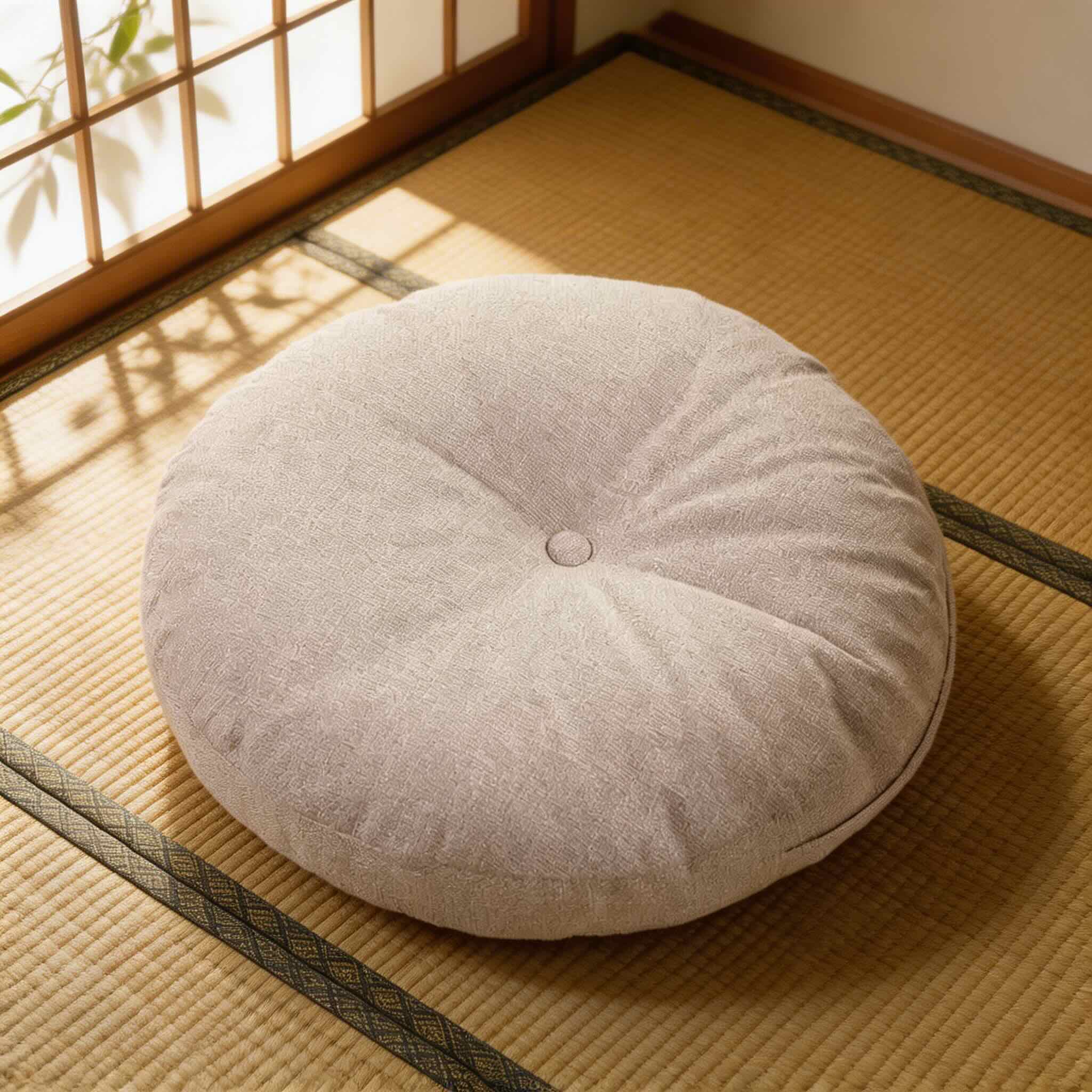 Coussin rond de méditation orange vif, rembourrage moelleux, design confortable, léger et portable pour le yoga et la relaxation | ribuella