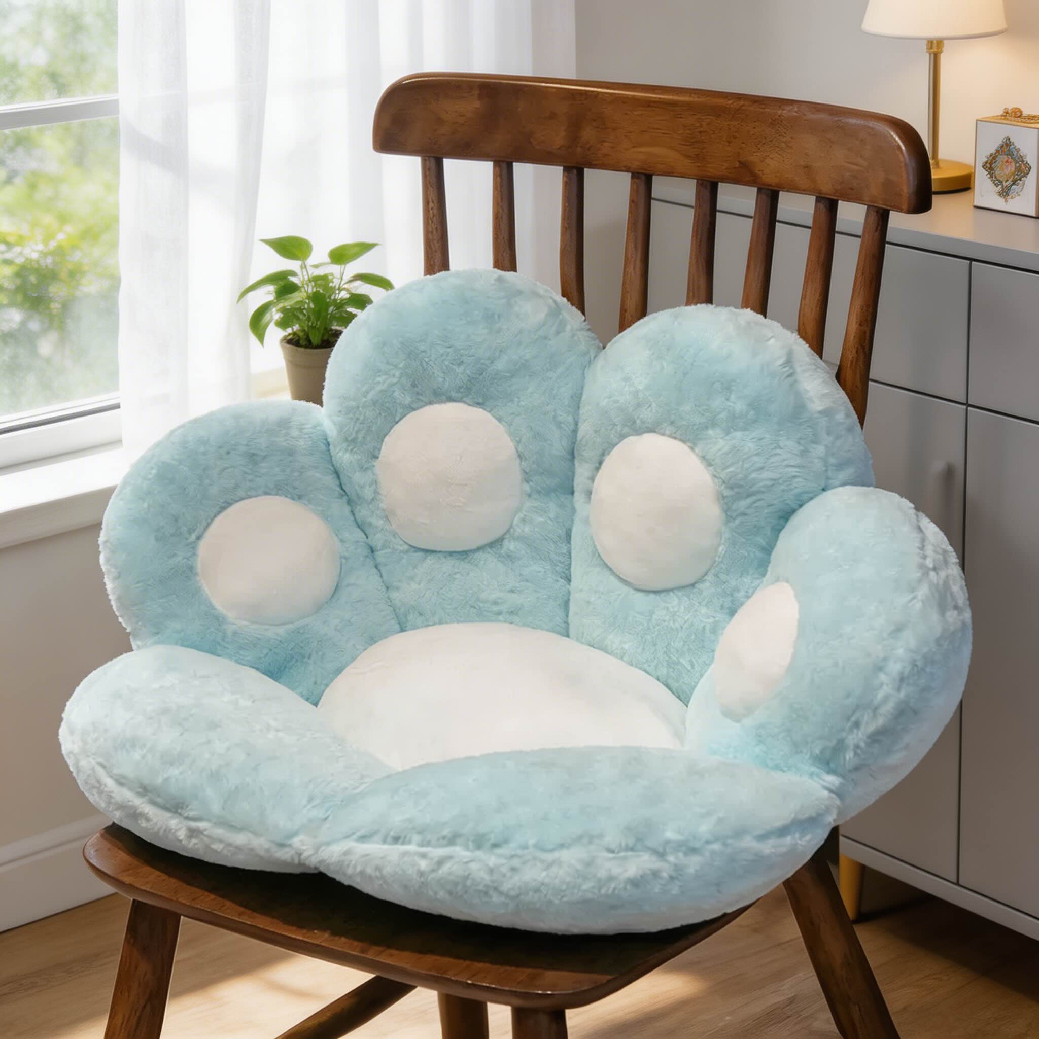 Modern Cat Paw Shape Chair Cushion Soft Plush Floor Pad for Comfortable Seating | ribuella