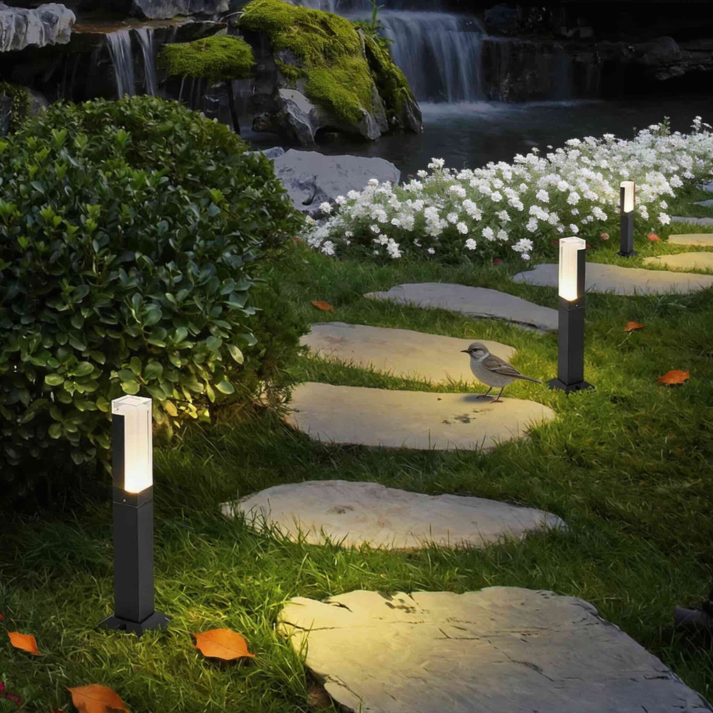 Outdoor Path Lights Waterproof LED Garden Lighting Modern Aluminum Square Design | ribuella