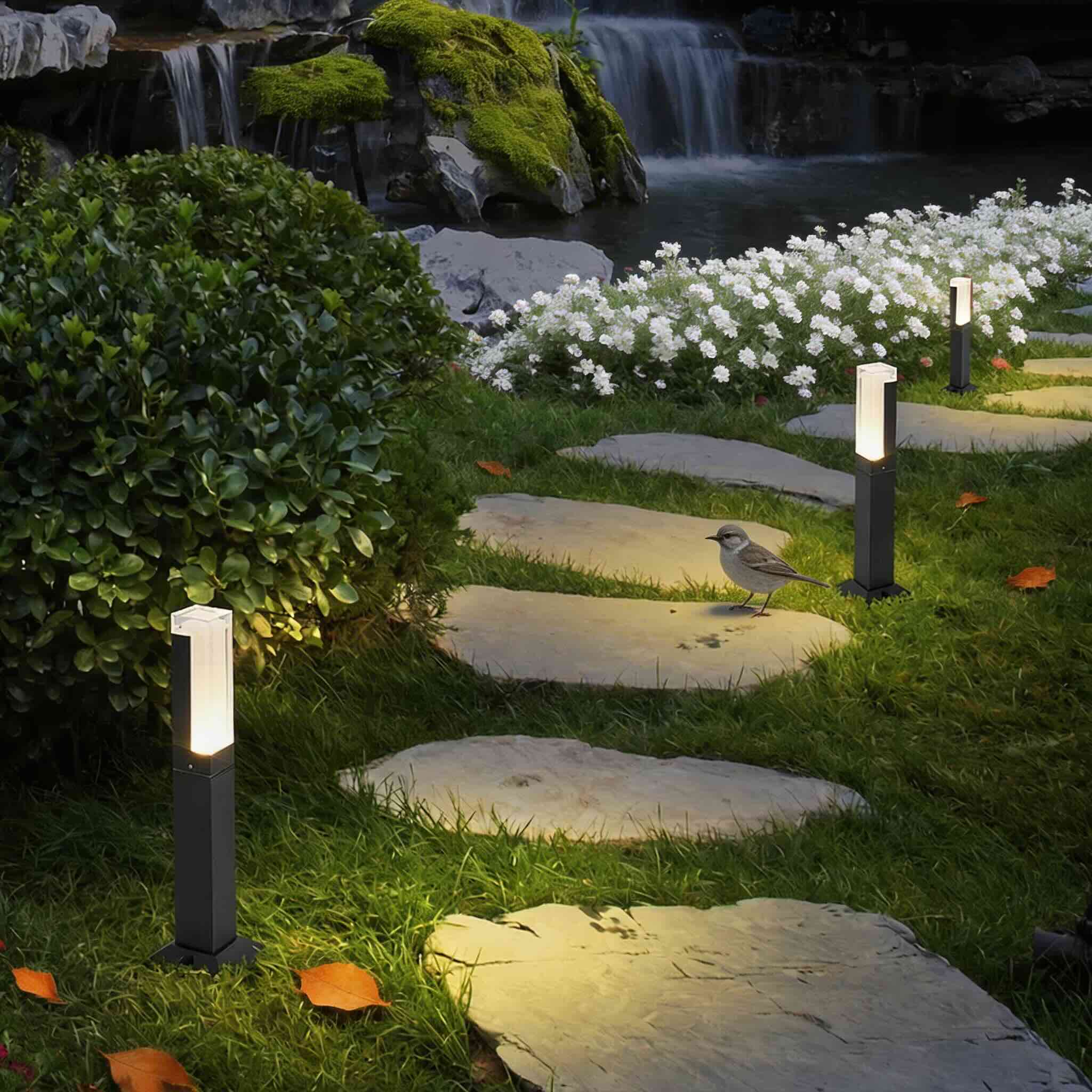 Outdoor Path Lights Waterproof LED Garden Lighting Modern Aluminum Square Design | ribuella