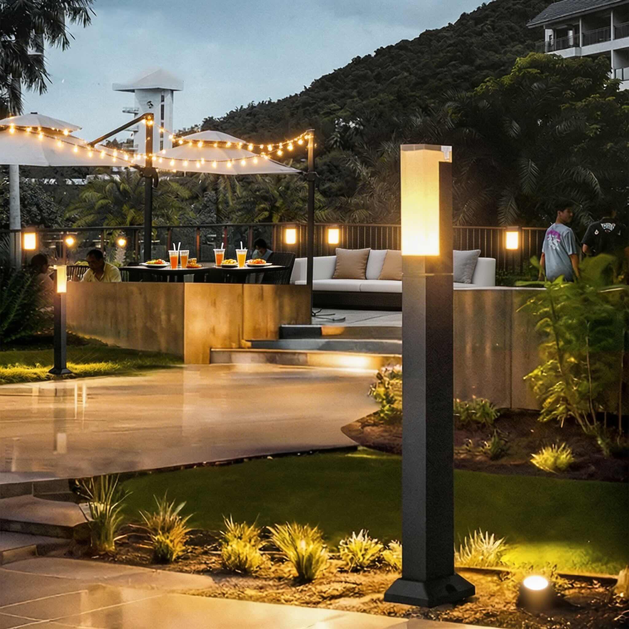 Outdoor Path Lights Waterproof LED Garden Lighting Modern Aluminum Square Design | ribuella