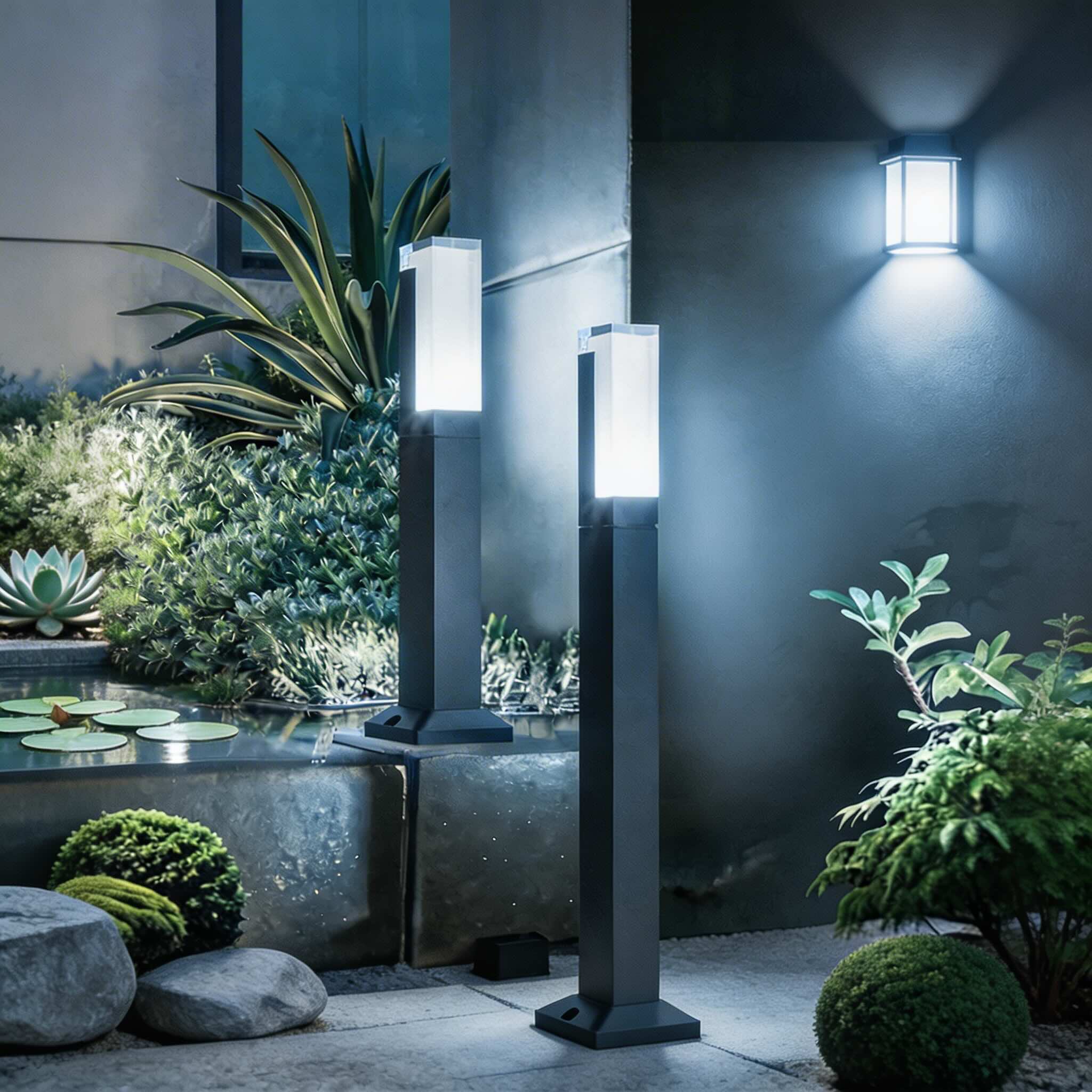 Outdoor Path Lights Waterproof LED Garden Lighting Modern Aluminum Square Design | ribuella