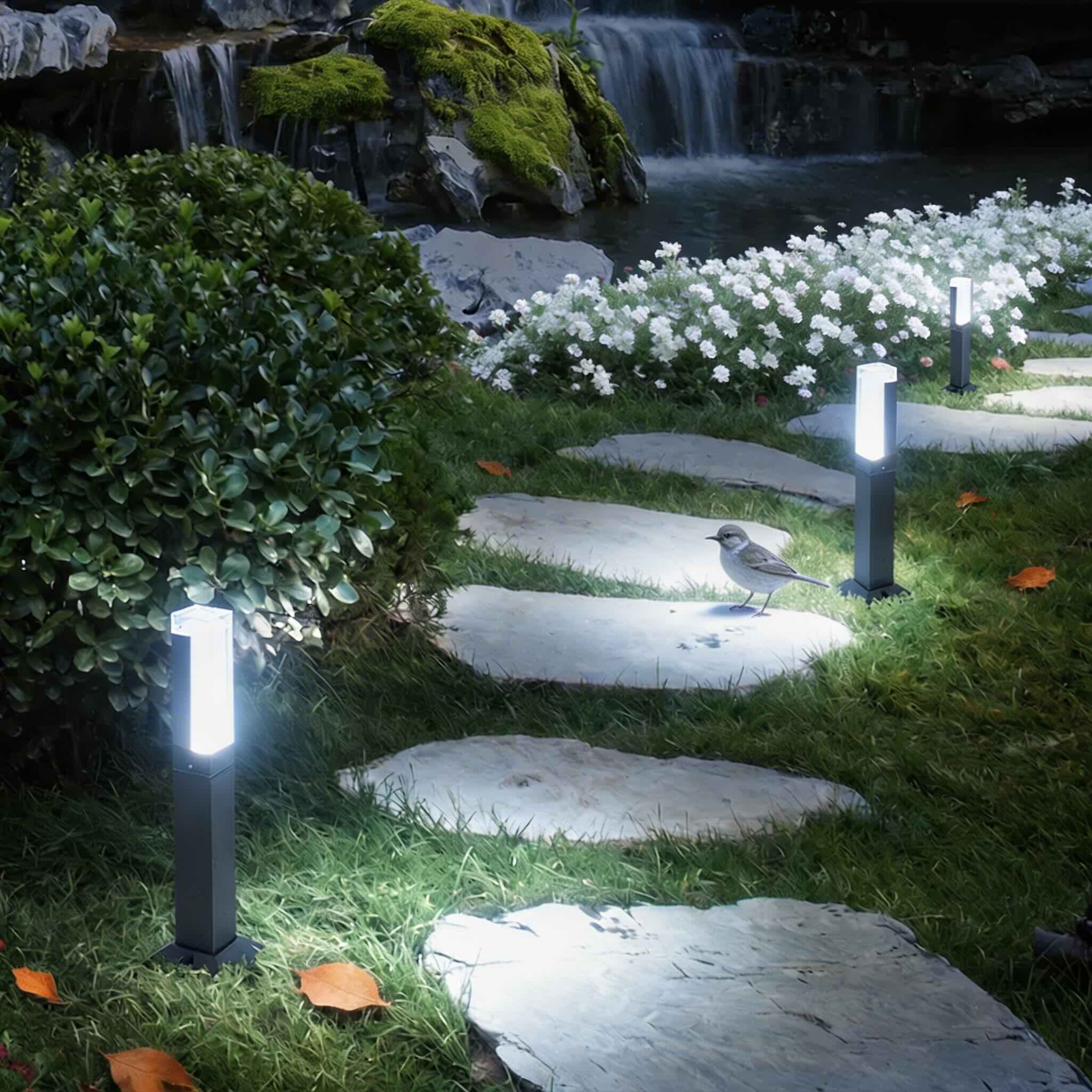 Outdoor Path Lights Waterproof LED Garden Lighting Modern Aluminum Square Design | ribuella