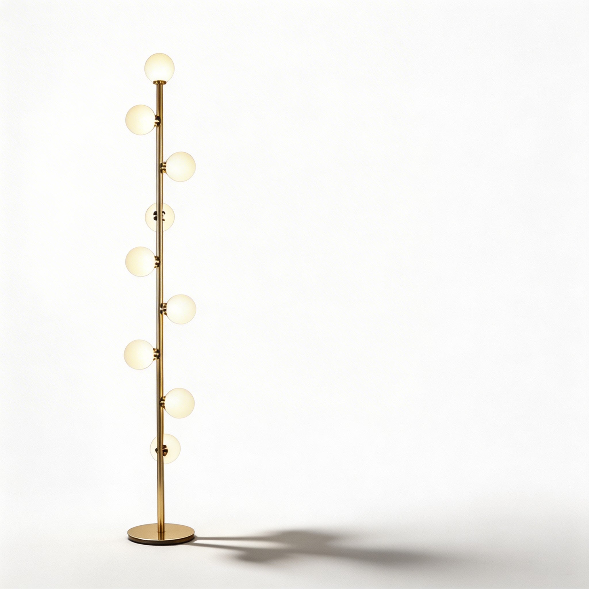 Modern Floor Lamp with 9 Glass Balls for Living Room Lighting, LED Adjustable Standing Lamp | ribuella