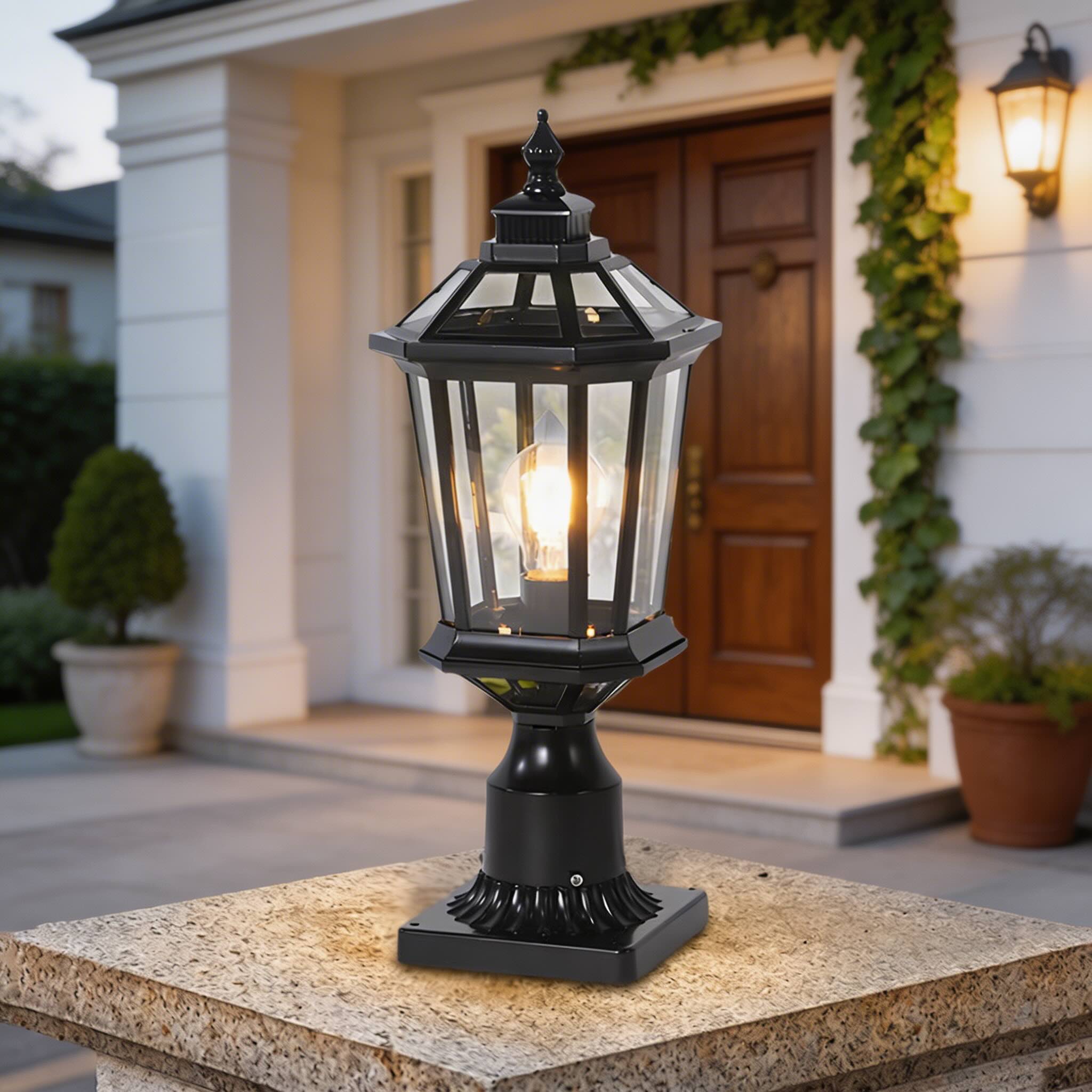 Outdoor Pillar Lights Solar Column Waterproof LED for Garden Courtyard | ribuella