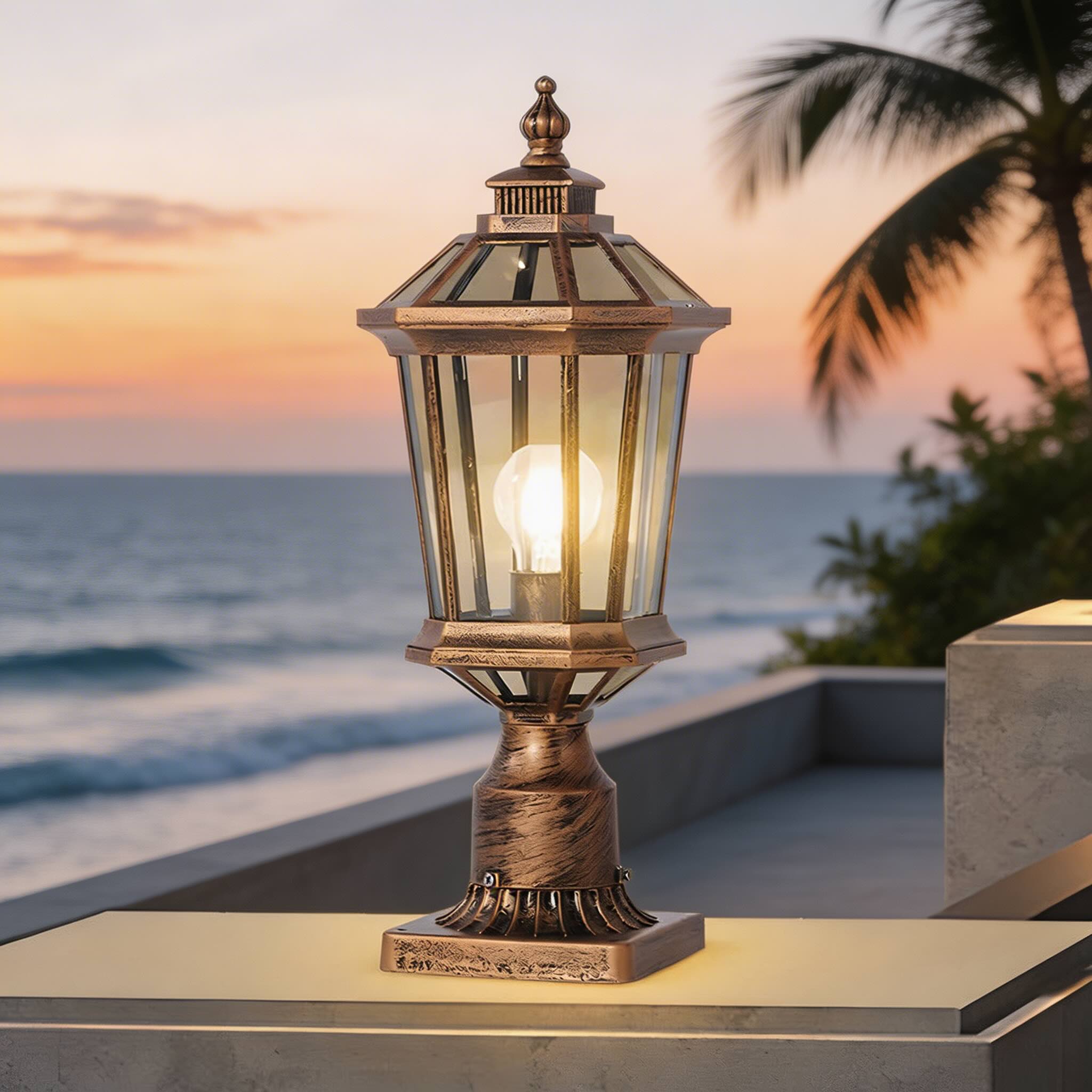 Outdoor Pillar Lights Solar Column Waterproof LED for Garden Courtyard | ribuella