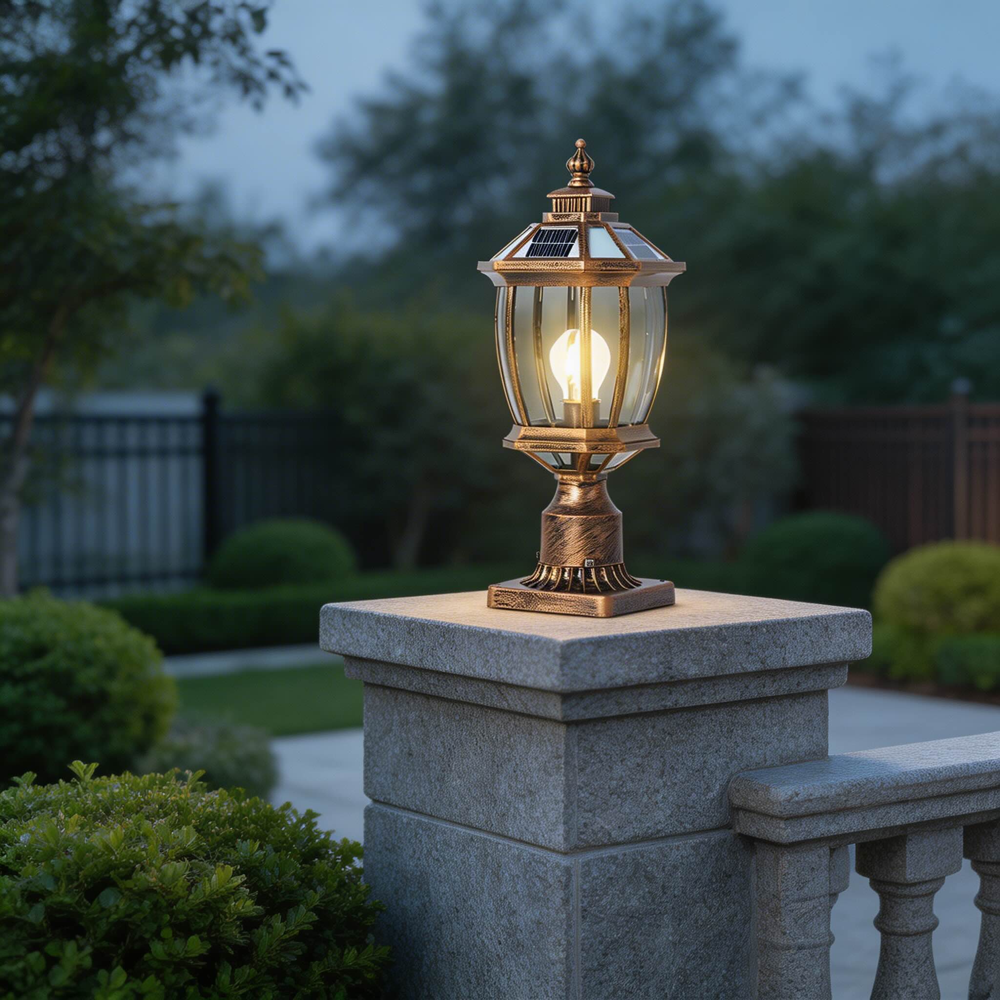 Outdoor Pillar Lights Solar Column Waterproof LED for Garden Courtyard | ribuella