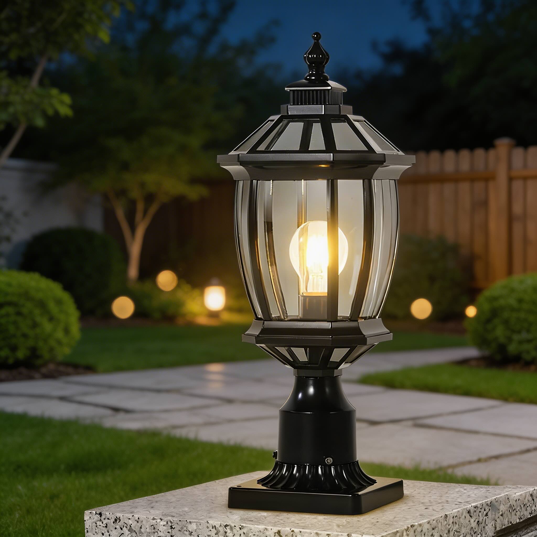 Outdoor Pillar Lights Solar Column Waterproof LED for Garden Courtyard | ribuella