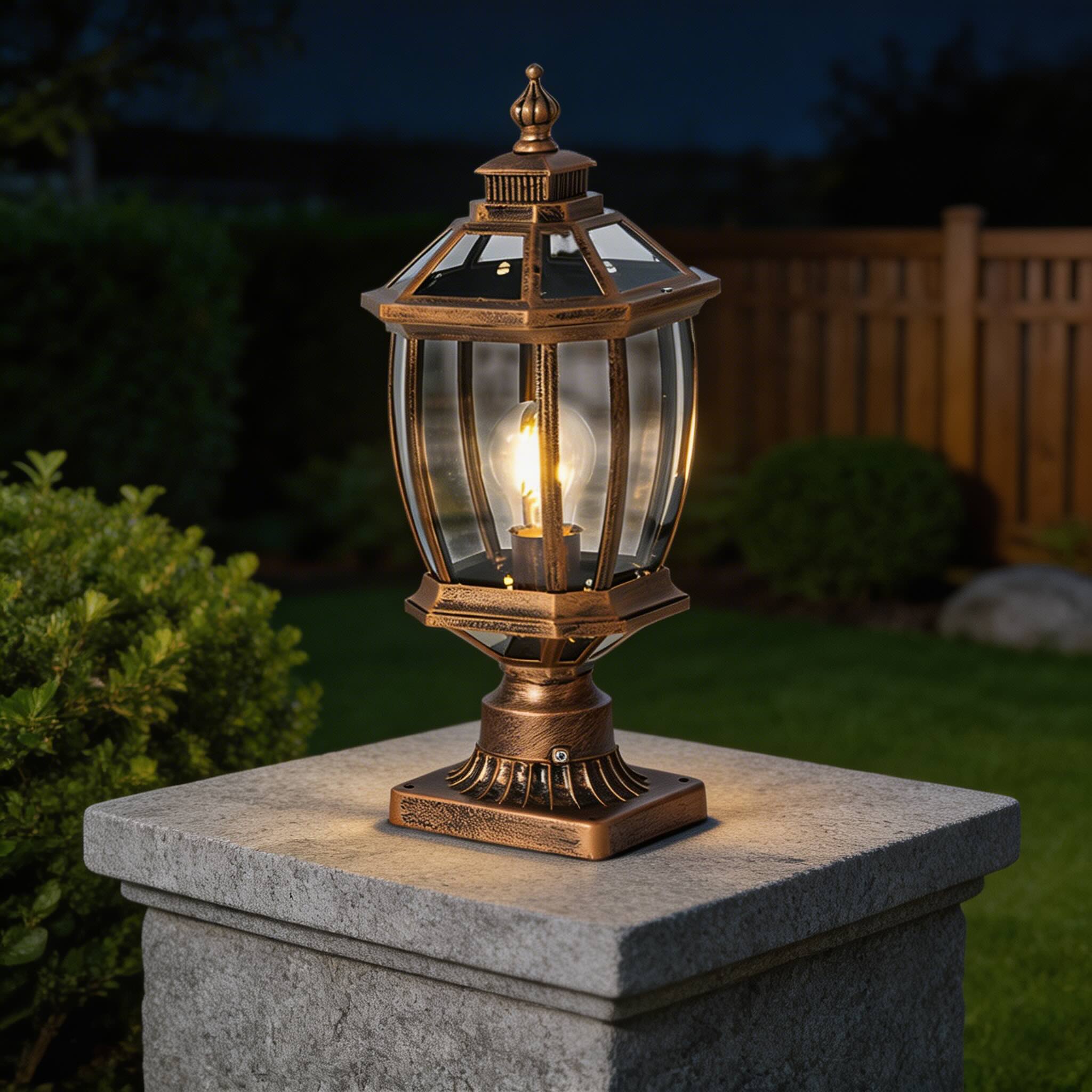 Outdoor Pillar Lights Solar Column Waterproof LED for Garden Courtyard | ribuella