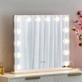 LED kosmetické zrcadlo s osvětlením, velké obdélníkové provedení 65cm, nastavitelný jas | ribuella