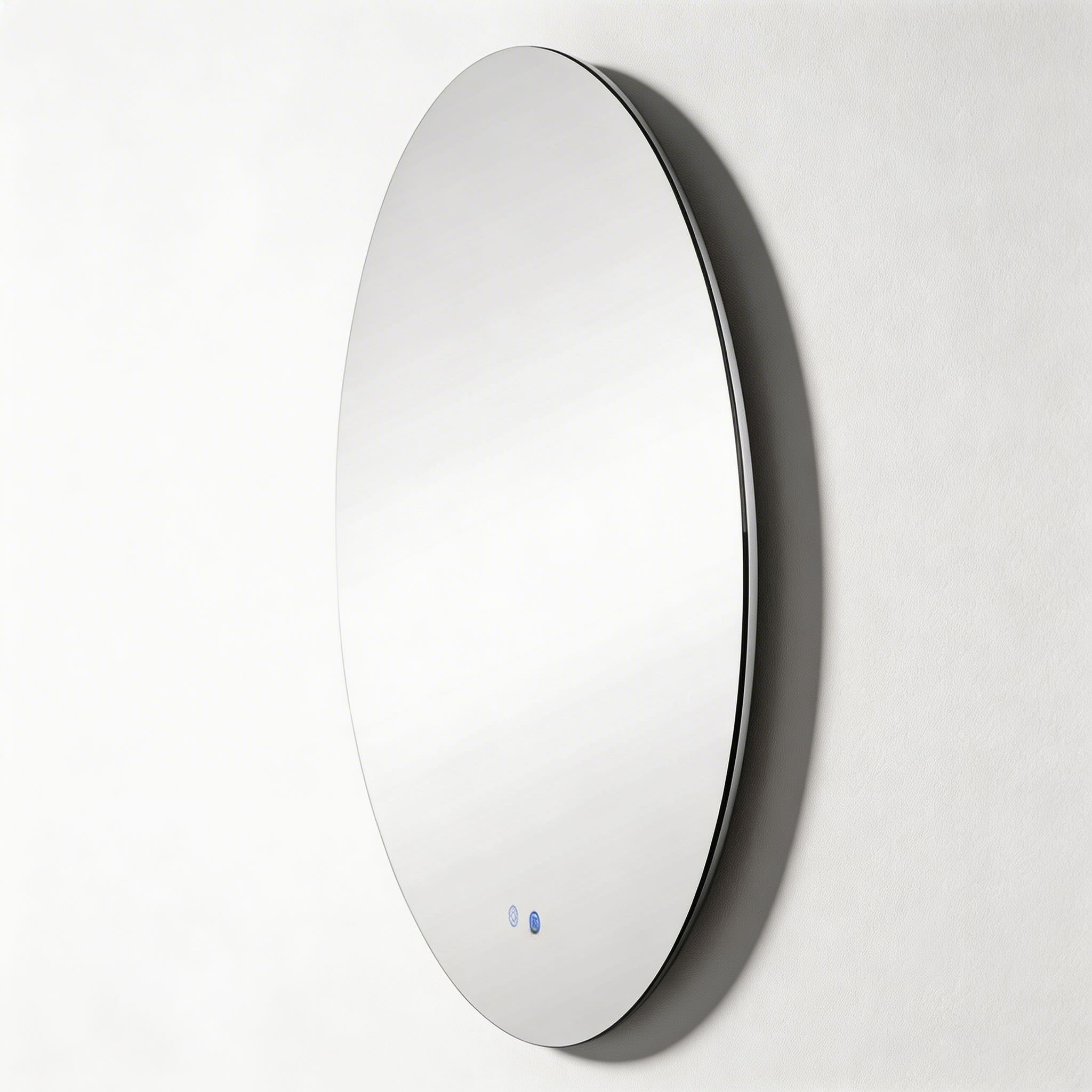 Runder LED-Badezimmerspiegel 80cm, hinterleuchtet, beschlagfrei mit einstellbarer Beleuchtung | ribuella