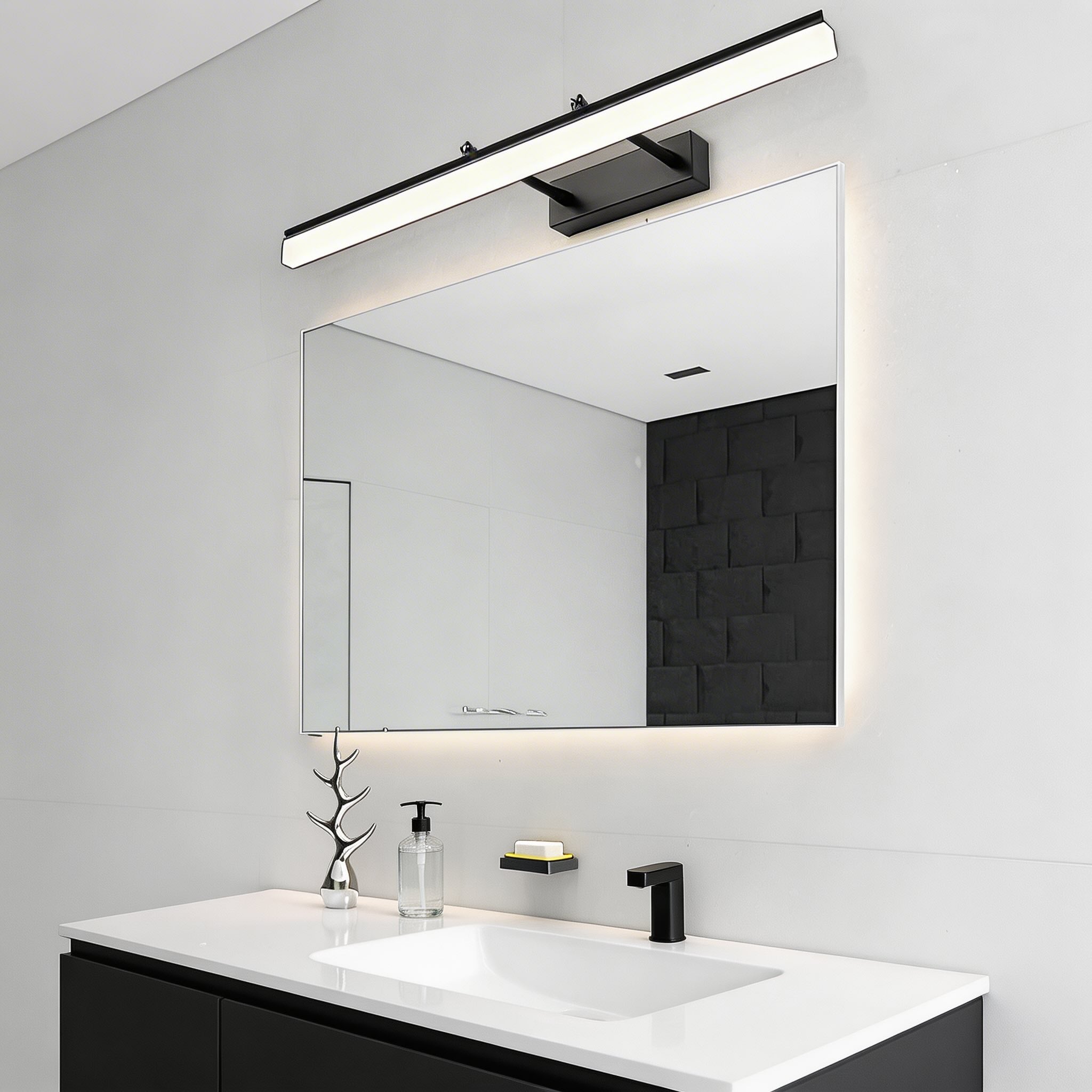 Gold Bathroom Vanity Light Bar Adjustable Stainless Steel 3-Colour Acrylic | ribuella