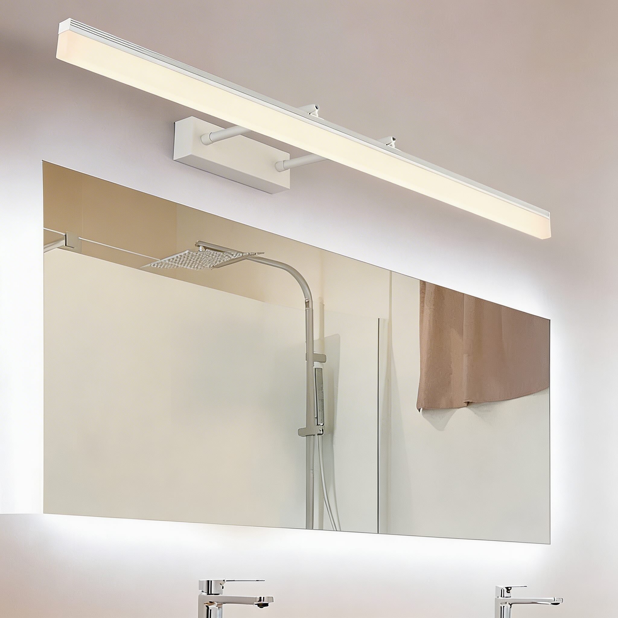 Gold Bathroom Vanity Light Bar Adjustable Stainless Steel 3-Colour Acrylic | ribuella