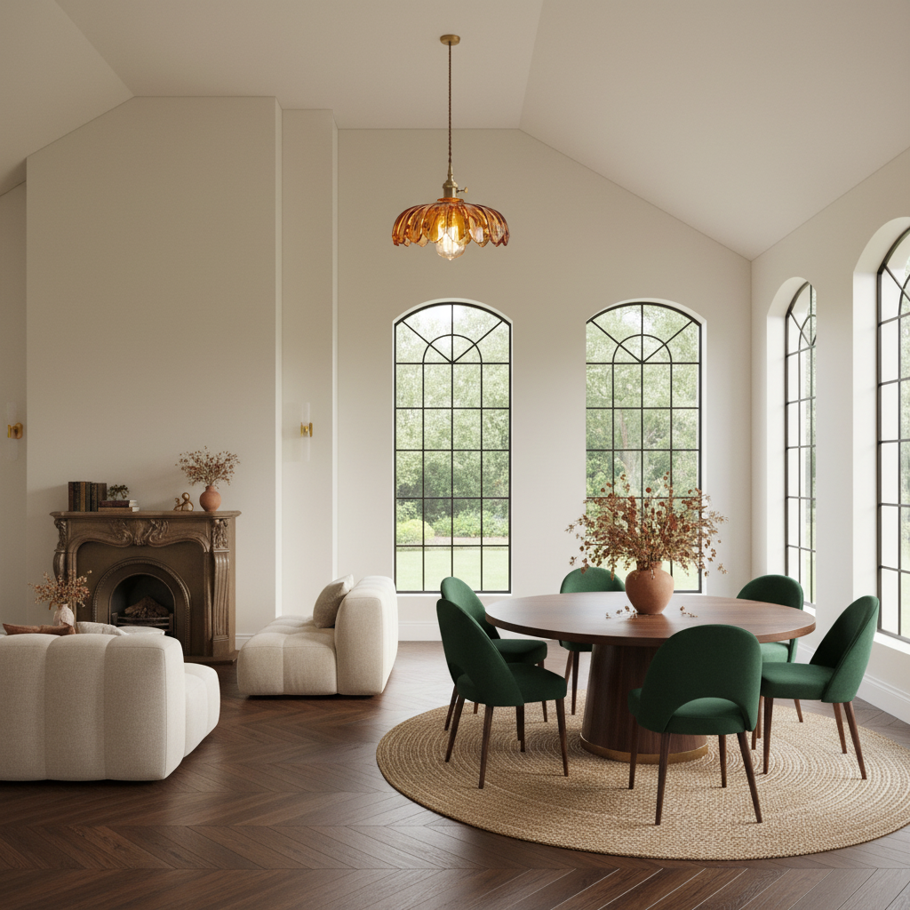 Verstellbare Mini-Pendelleuchte im nordischen Stil aus Glas mit floralem Design | ribuella
