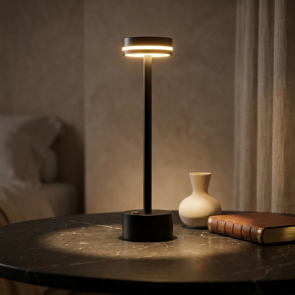 Modern Portable Table Lamp Cordless Aluminum LED Dimmable Touch Control USB Rechargeable | ribuella