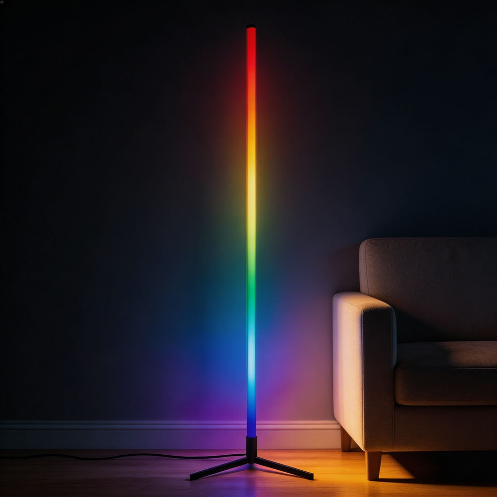 Modern Multicolor Floor Lamp Adjustable Metal LED Smart Control with 16 Million Colors for Ambient Lighting | ribuella