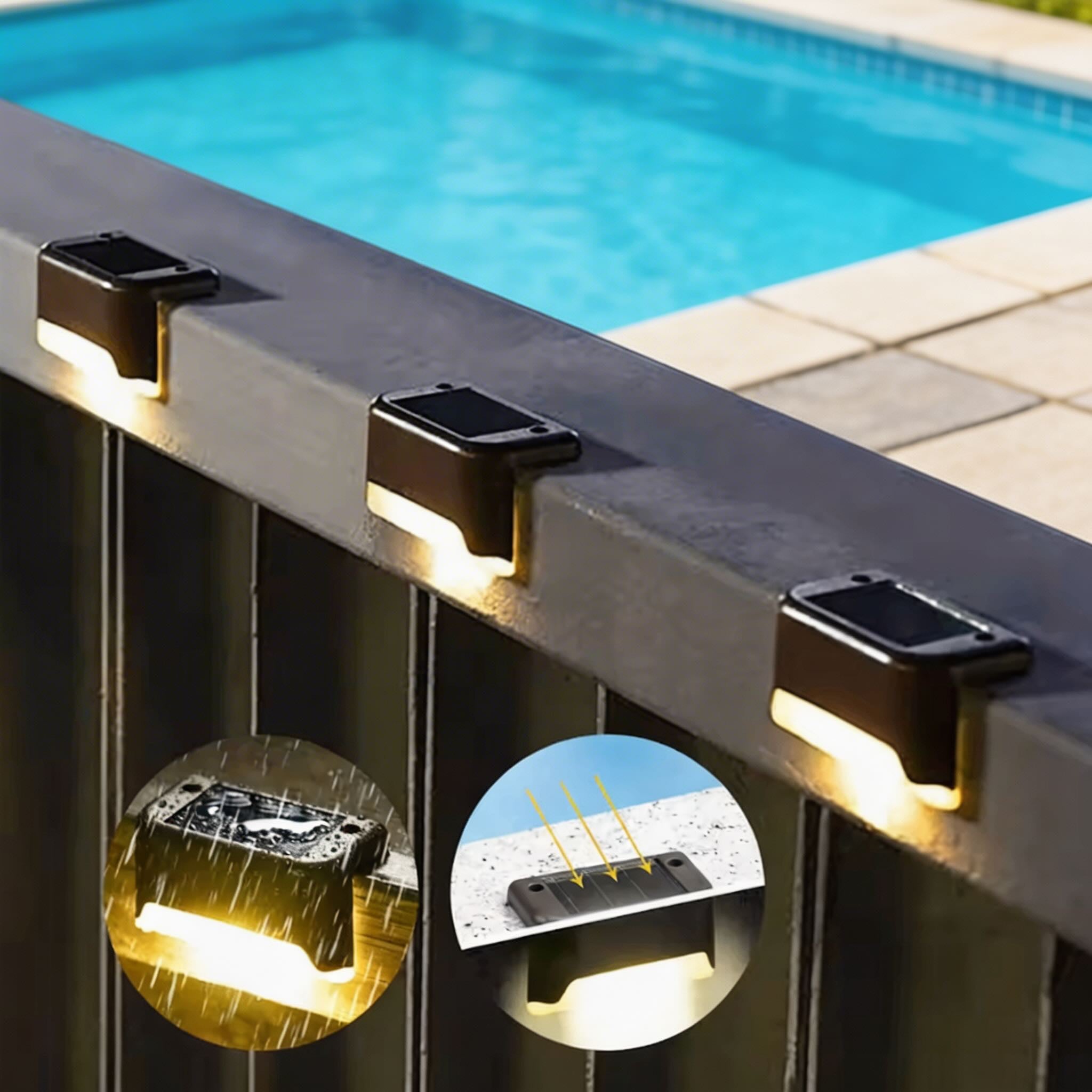 Solare Gartenleuchte für den Außenbereich, wasserdichte Stufenleuchte aus Kunststoff im linearen Design, warmweiße LED | ribuella