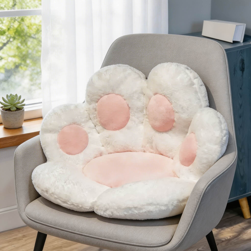 Modern Cat Paw Shape Chair Cushion Soft Plush Floor Pad for Comfortable Seating | ribuella