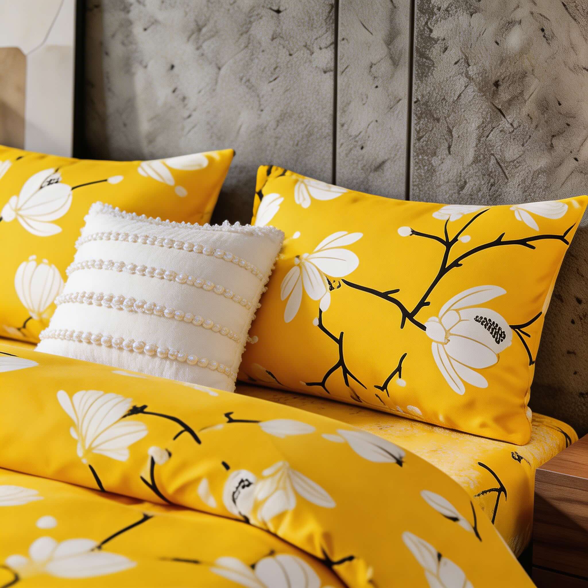 Floral Modern Quilt Cover Set Lightweight Microfiber Includes Pillowcases King Size | ribuella
