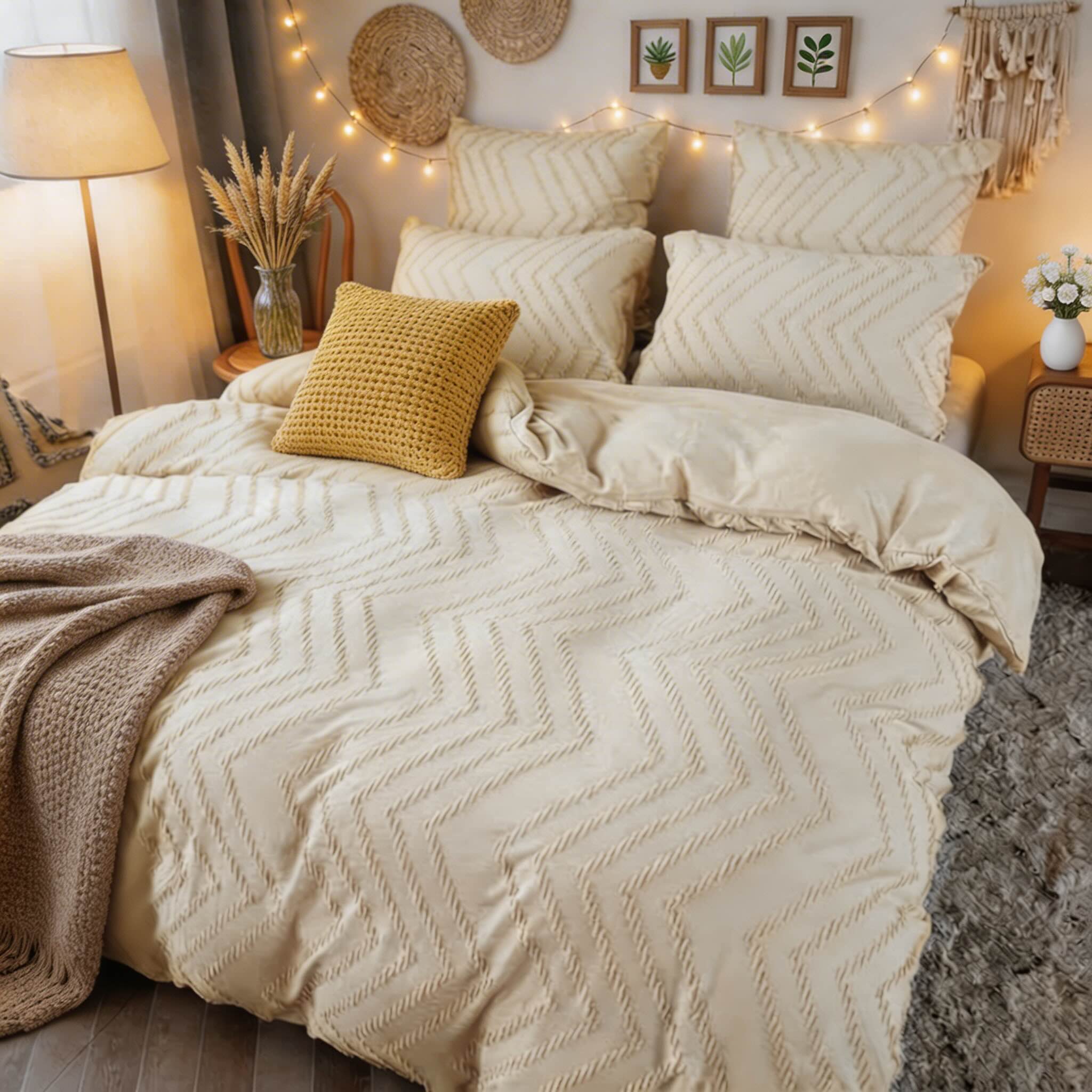 Modern Chevron Quilt Cover Set 3pcs Microfiber Soft Breathable Fabric Machine Washable | ribuella