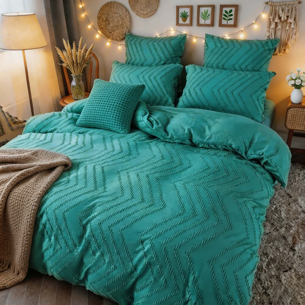 Modern Chevron Quilt Cover Set 3pcs Microfiber Soft Breathable Fabric Machine Washable | ribuella
