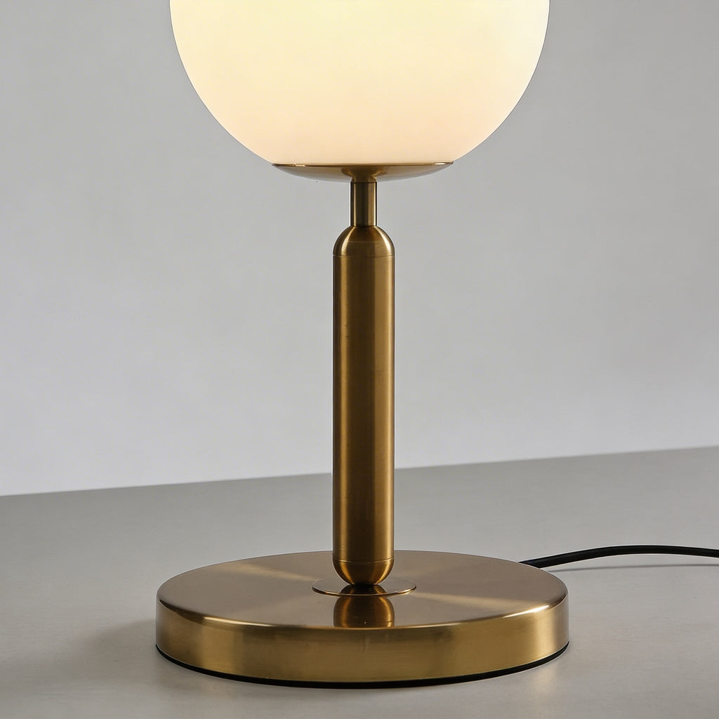 Lampe de table moderne au design de boule en verre, LED, ampoule E27 incluse, réglable, pour chambre et bureau | ribuella