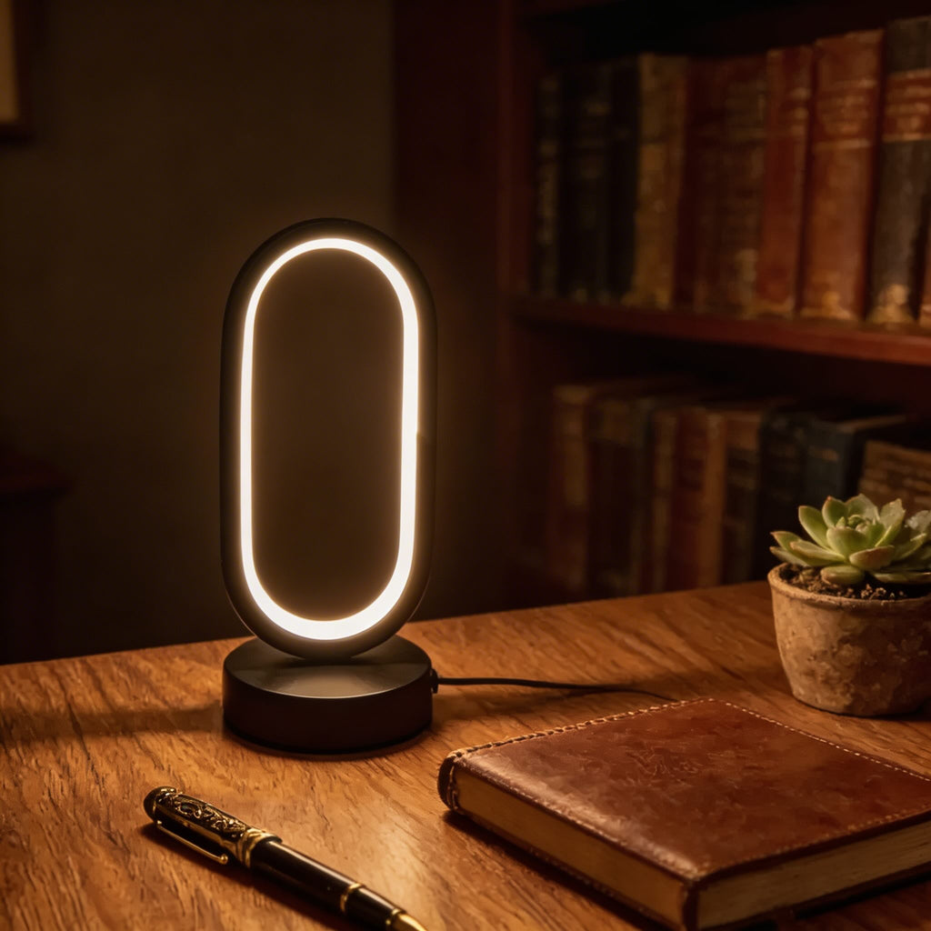 Moderne Mini-Schreibtischlampe mit Touch-Steuerung, Metallrahmen, USB-betriebener LED und drei Farbmodi | ribuella