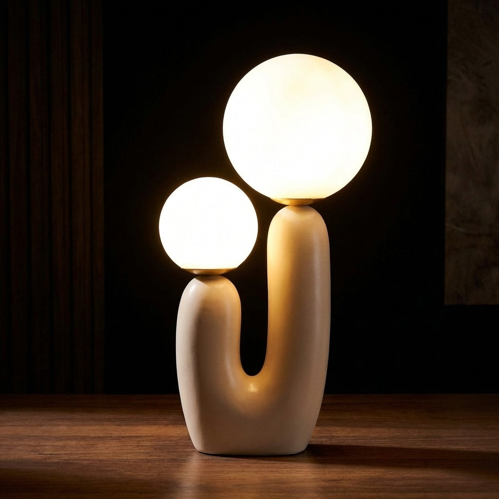 Modern Nordic Table Lamp Glass Shade Resin Base Adjustable G9 LED Bulb 90V-260V | ribuella