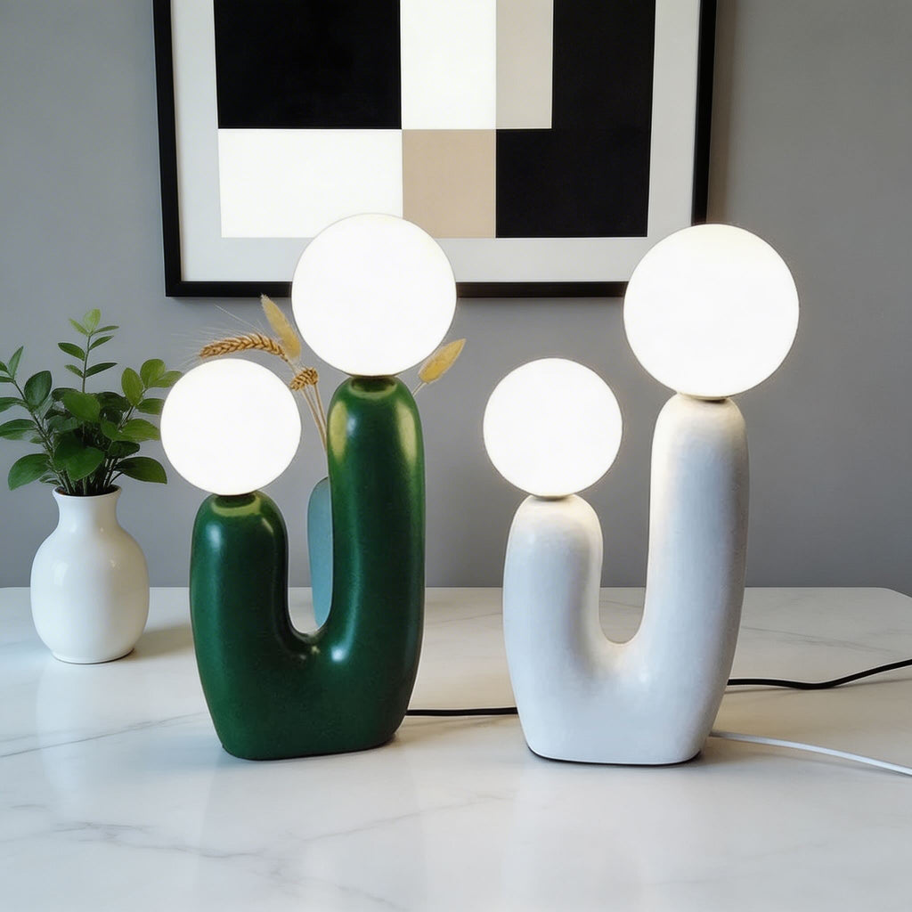 Modern Nordic Table Lamp Glass Shade Resin Base Adjustable G9 LED Bulb 90V-260V | ribuella