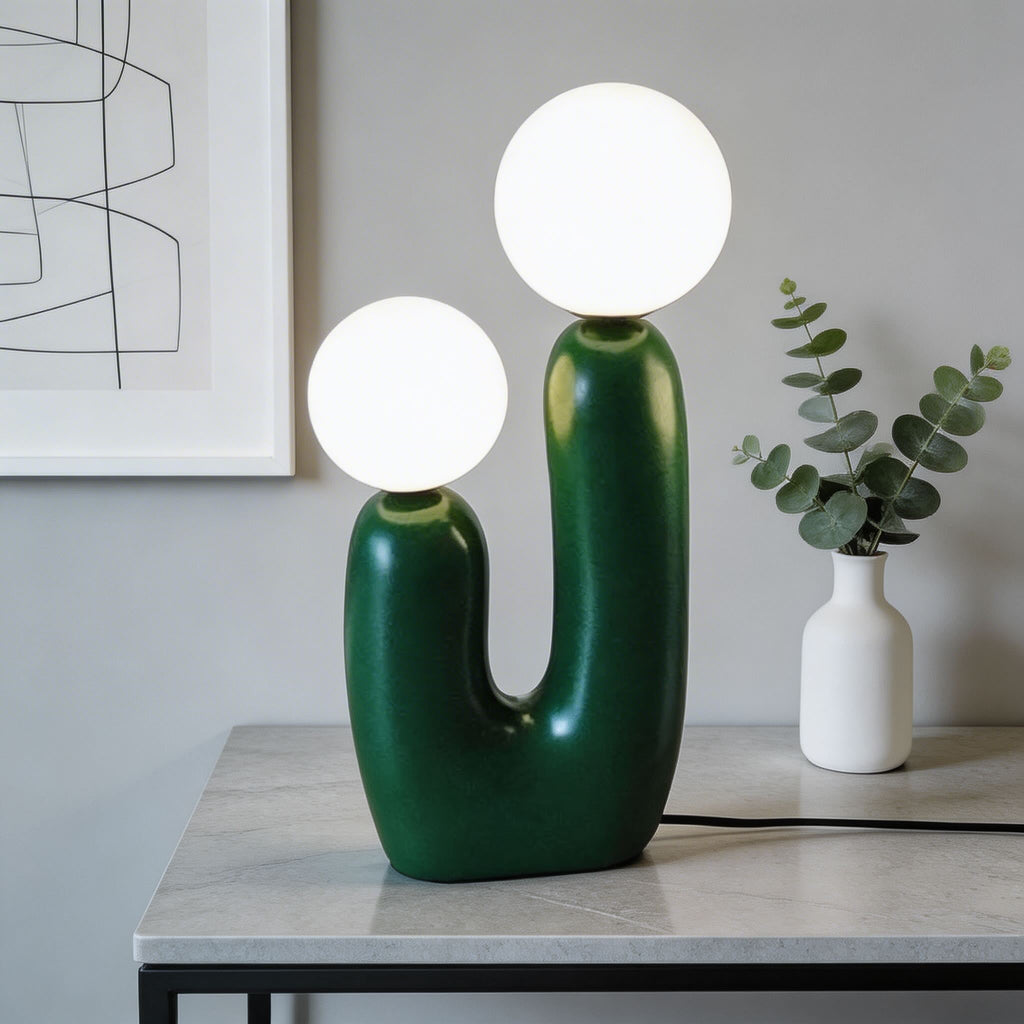 Modern Nordic Table Lamp Glass Shade Resin Base Adjustable G9 LED Bulb 90V-260V | ribuella