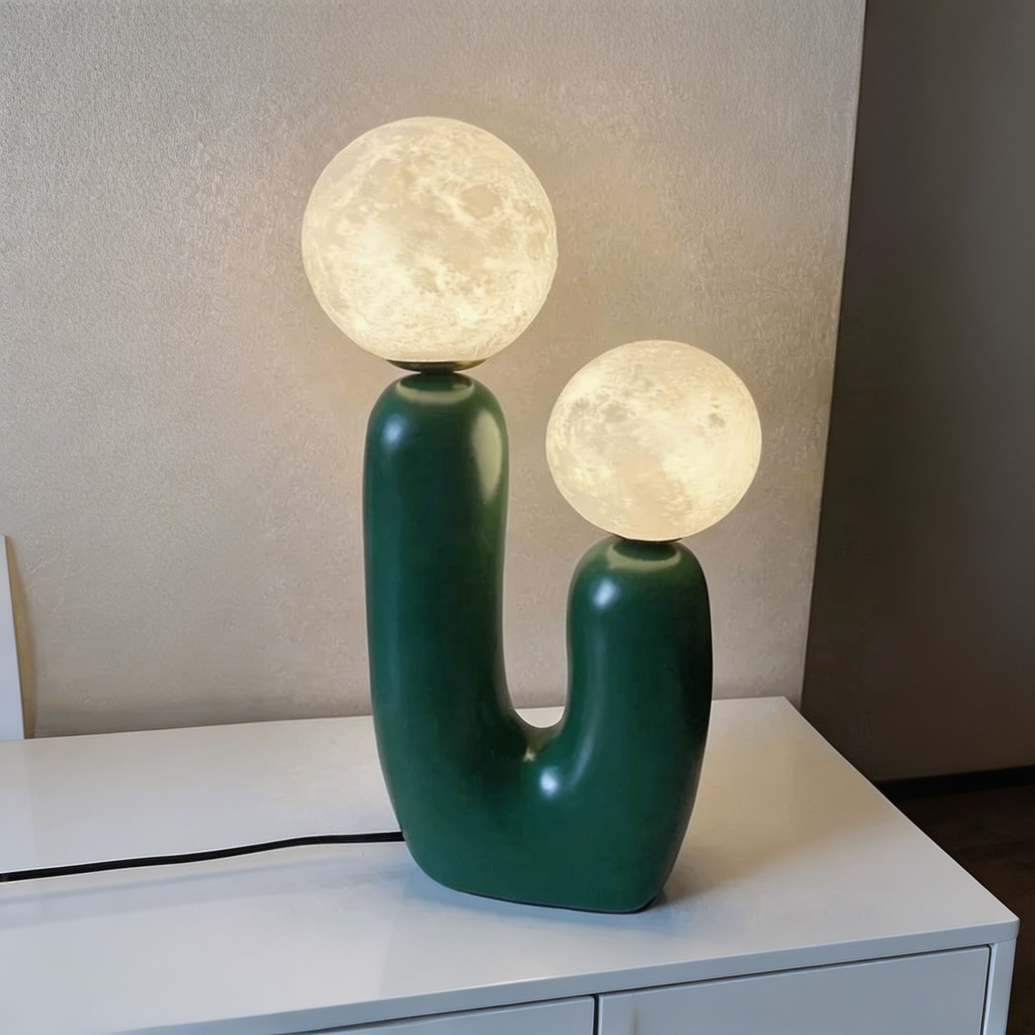 Modern Nordic Table Lamp Glass Shade Resin Base Adjustable G9 LED Bulb 90V-260V | ribuella