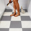 Modern Non-Slip Bathroom Mat Set Waterproof Plastic Hollow Design Easy Clean | ribuella