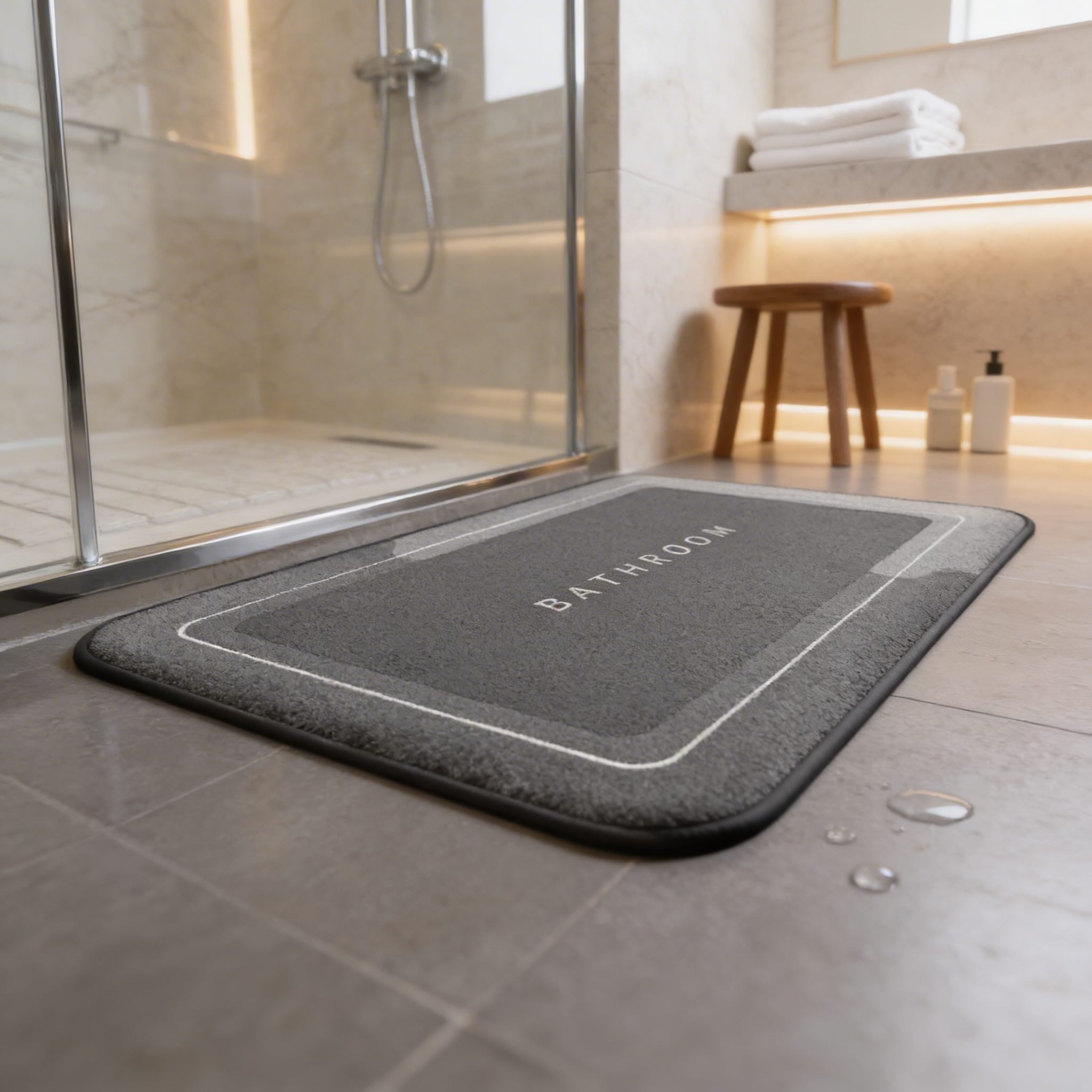Paillasson de porte épais et absorbant, antidérapant, en tissu à séchage rapide, pour salle de bains, cuisine et entrée | ribuella