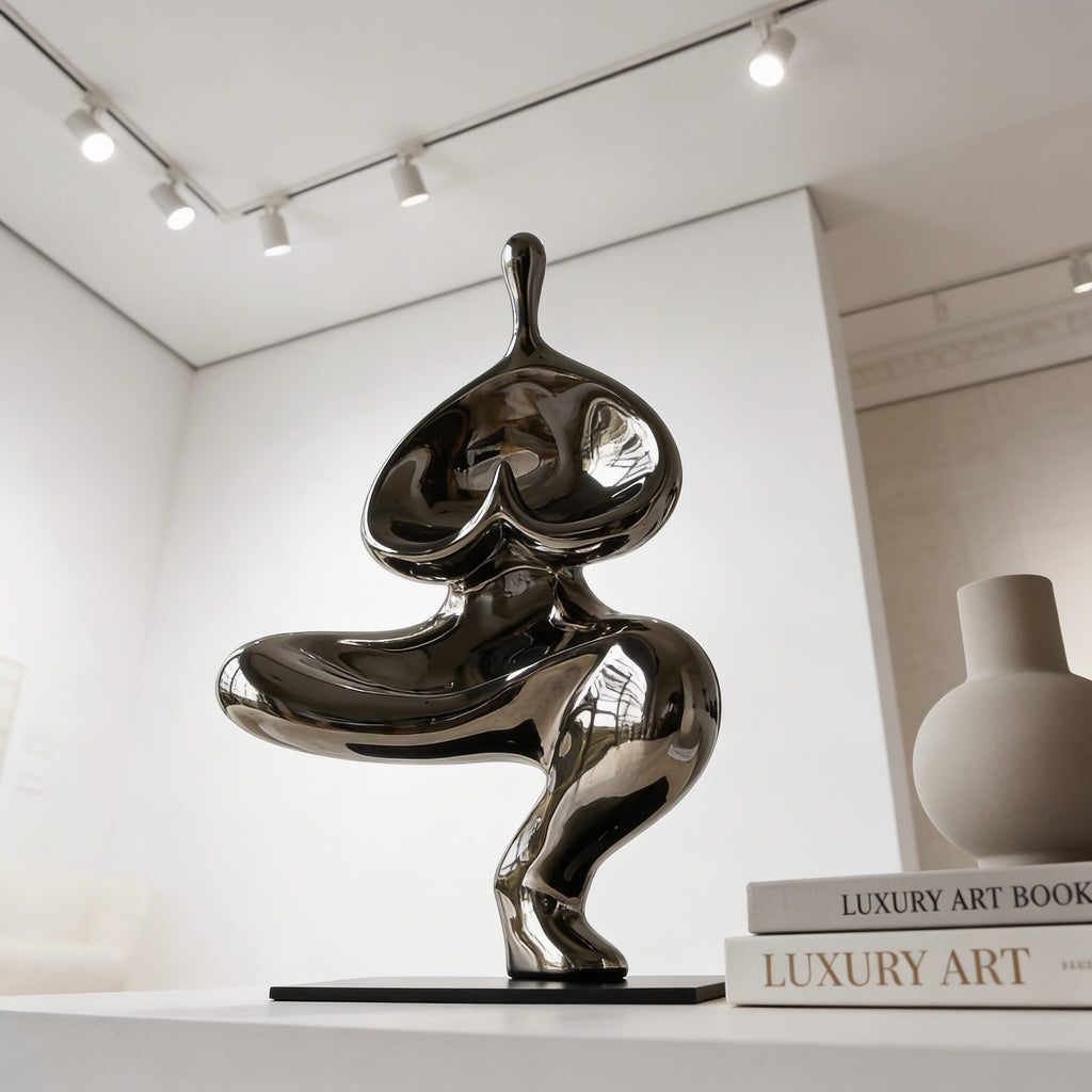 Modern Abstract Decorative Sculpture 12.6 in Resin Polished Finish Artistic Expression | ribuella