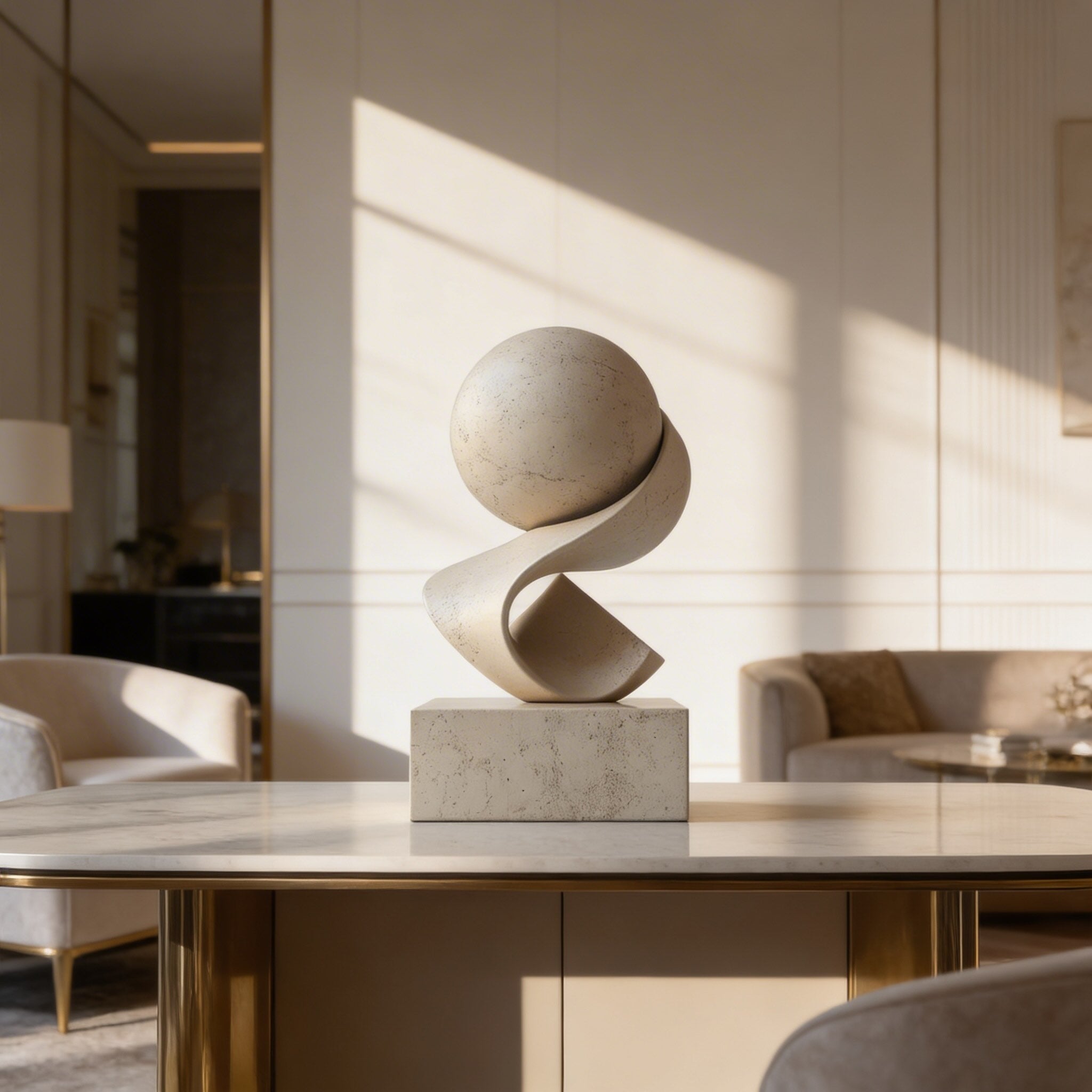 Modern Minimalist Abstract Sculpture Desk Decoration Resin Art Piece Creative Home Accent | ribuella