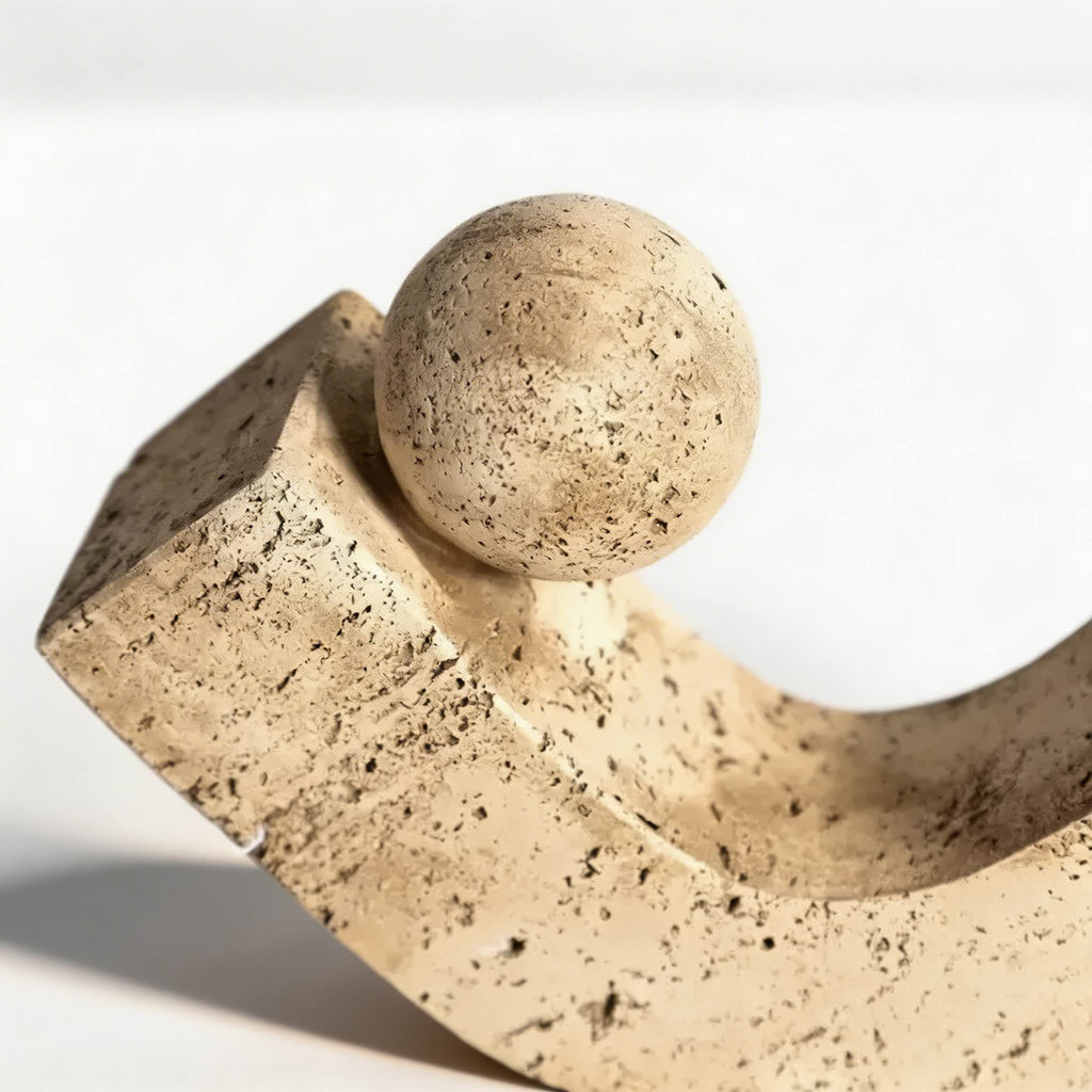 Moderne geometrische Schreibtischdekoration, Skulptur aus Naturstein und Harz mit minimalistischem Design für Zuhause und Büro | ribuella