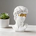 Modern Abstract David Head Bust Sculpture Decorative Art Piece Hand-Carved Resin Unique Design | ribuella