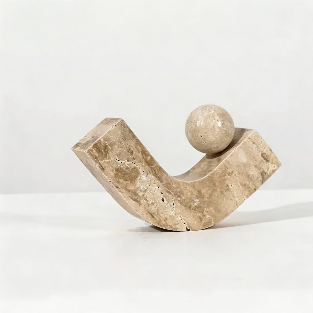 Moderne geometrische Schreibtischdekoration, Skulptur aus Naturstein und Harz mit minimalistischem Design für Zuhause und Büro | ribuella