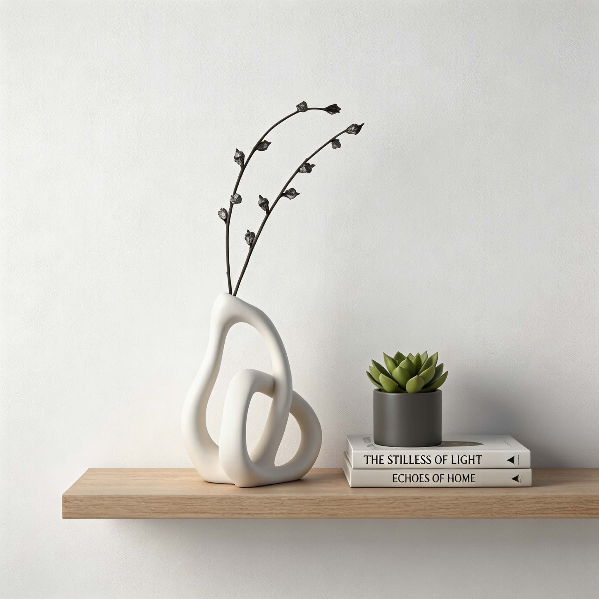 Nordisk keramisk vase med uregelmæssig form til tørrede blomster, dekorativ accent til hjemmet | ribuella